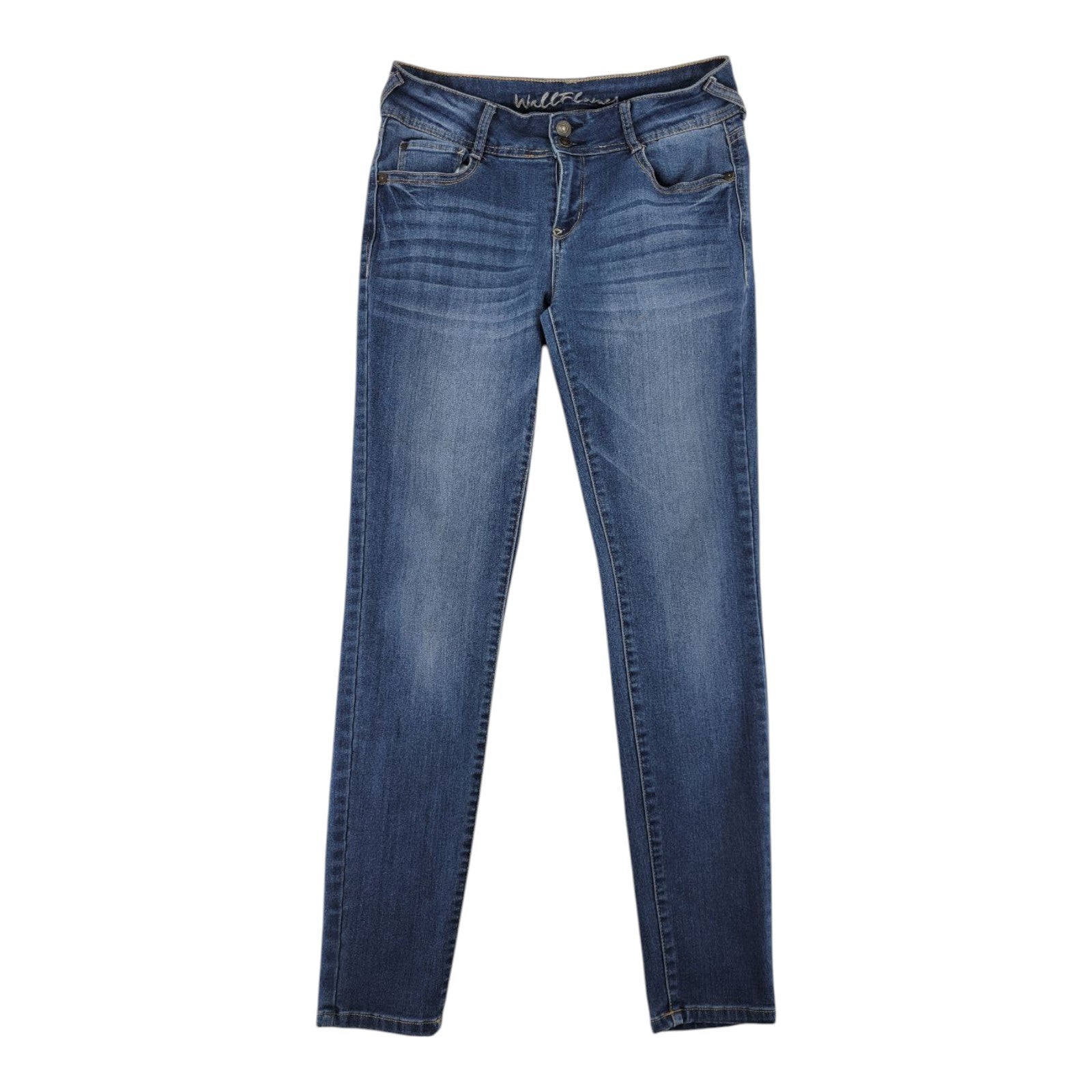 WallFlower Womens Skinny Jeans Blue Mid Rise Stretch Denim Pants Size 9