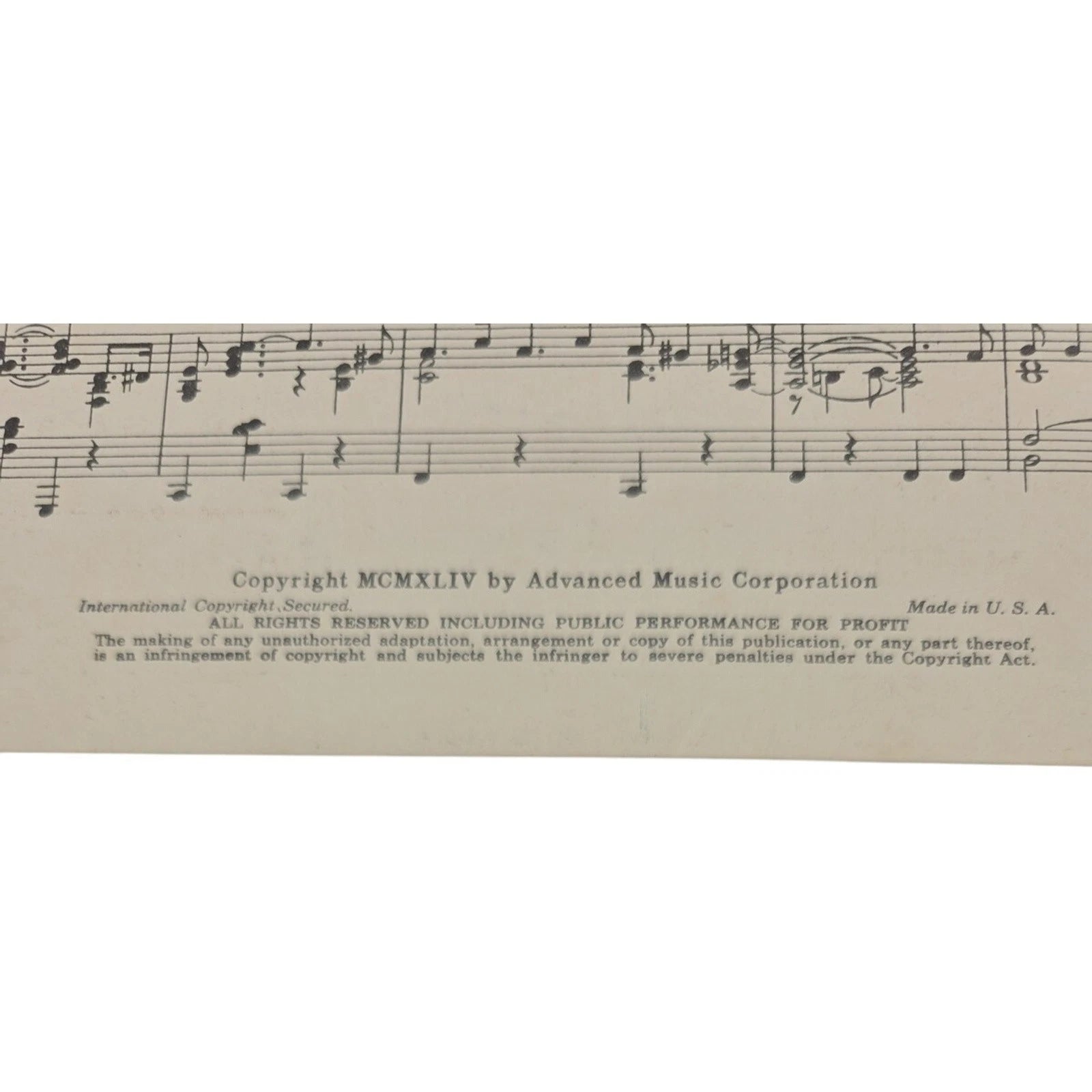 Vintage 1944 Sheet Music A Little on the Lonely Side Featured by Joan Brooks