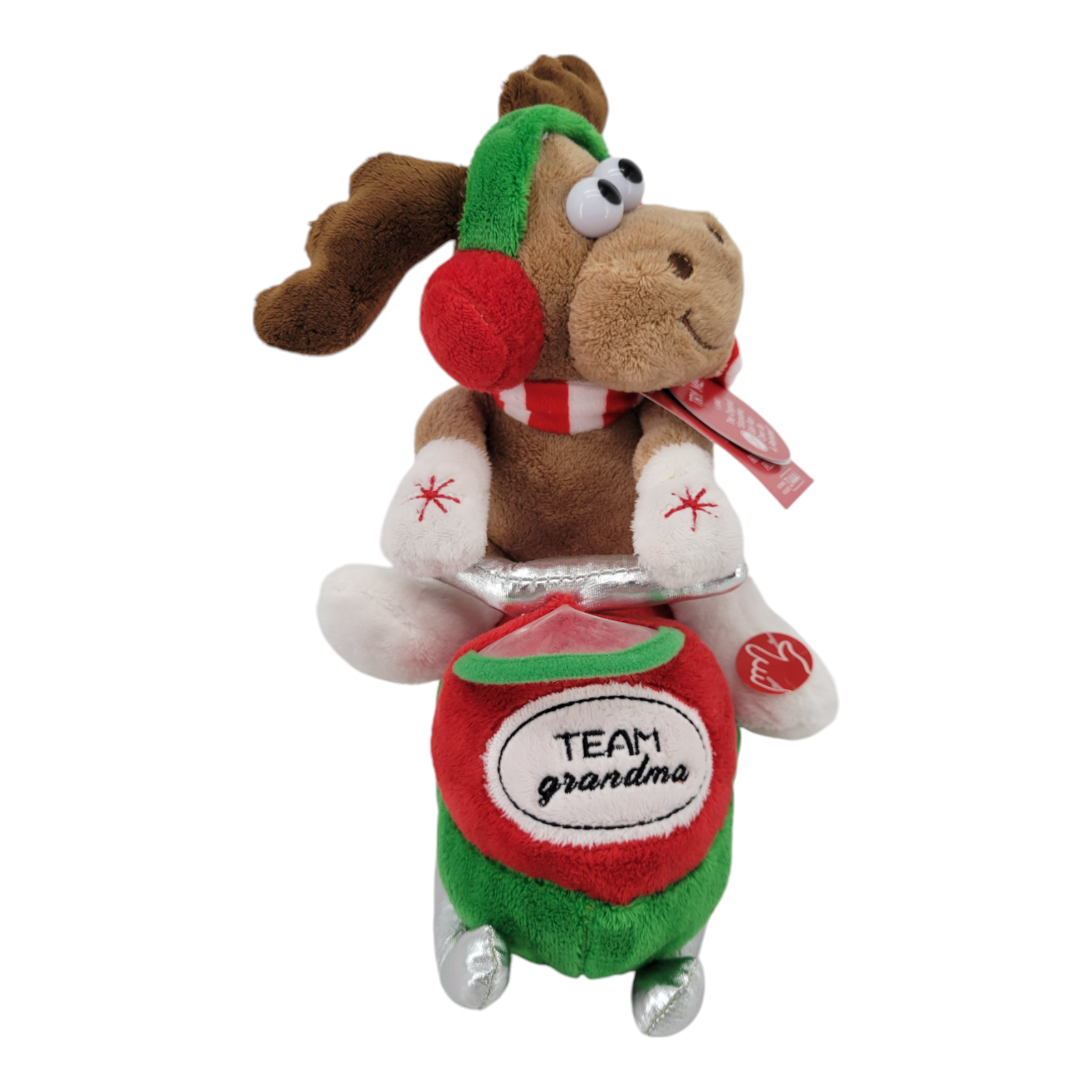 PLX Team Grandma Plush Moose Sings Grandma Got Run Over by a Reindeer Toy