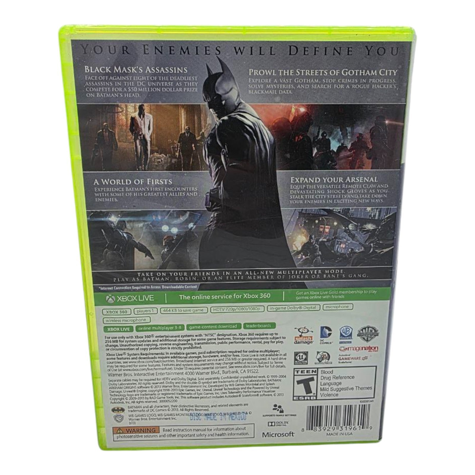 Batman: Arkham Origins Xbox 360 No Manual Tested with 2 Discs Microsoft