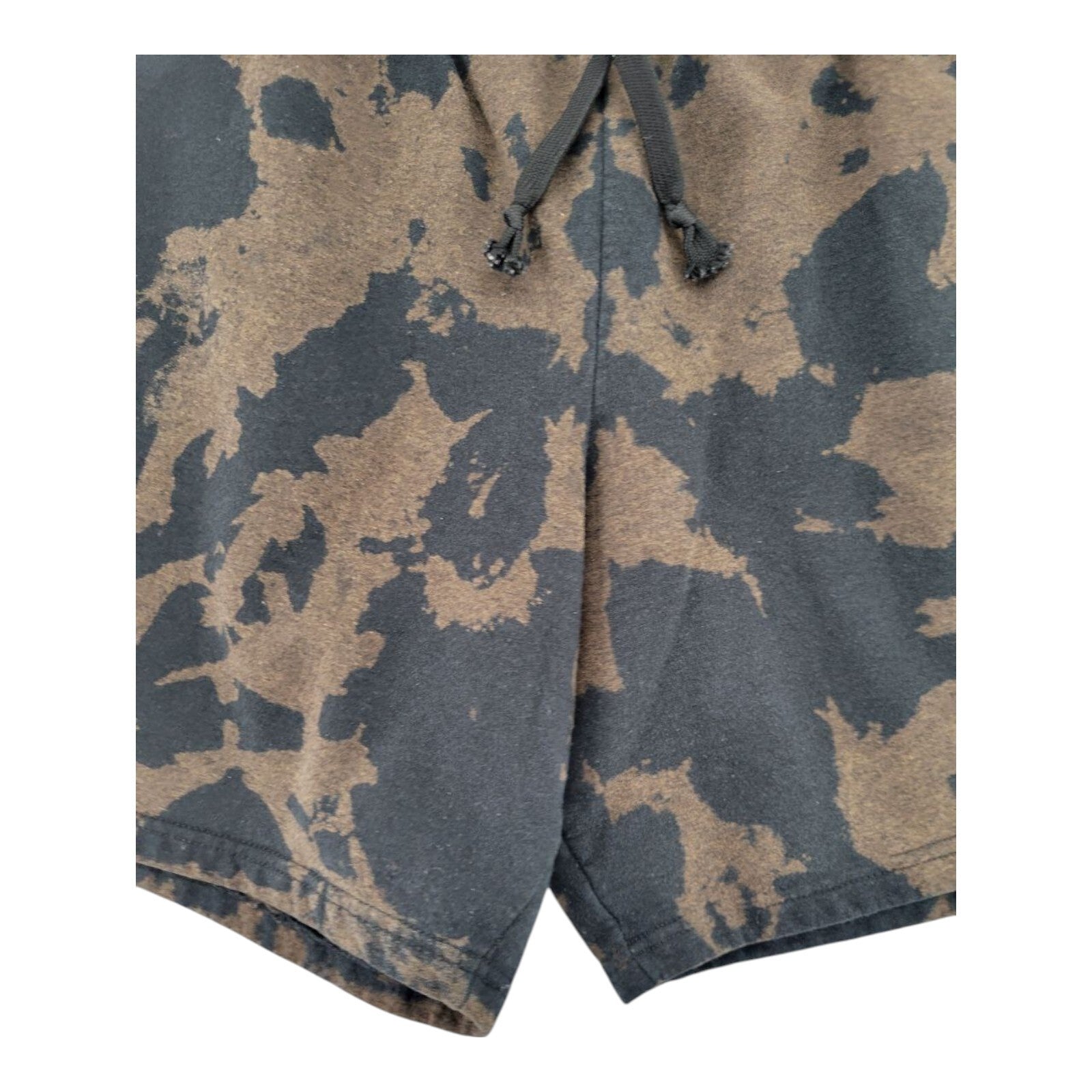 Artist Union Bleach Tie Dye Shorts Brown Black Skeleton Peace Graphic Size L