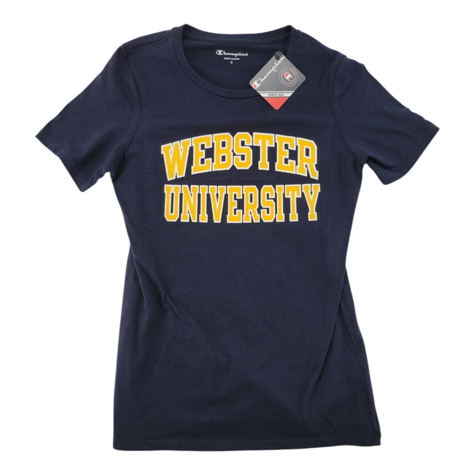 Champion Webster University Navy Blue Collegiate Tee Womens Size Small