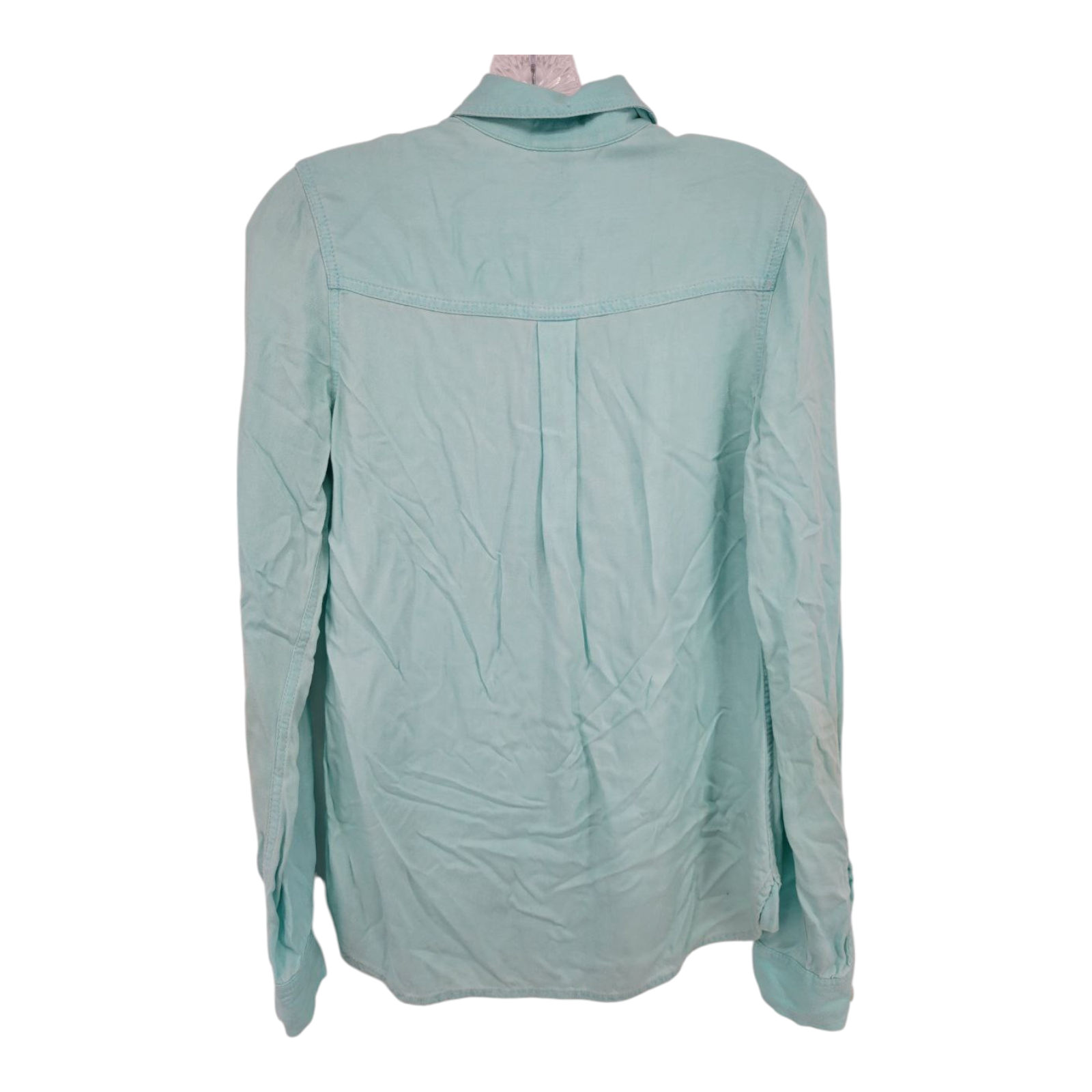 Mossimo Supply Co Womens Long Sleeve Button Down Shirt Teal Small S/P
