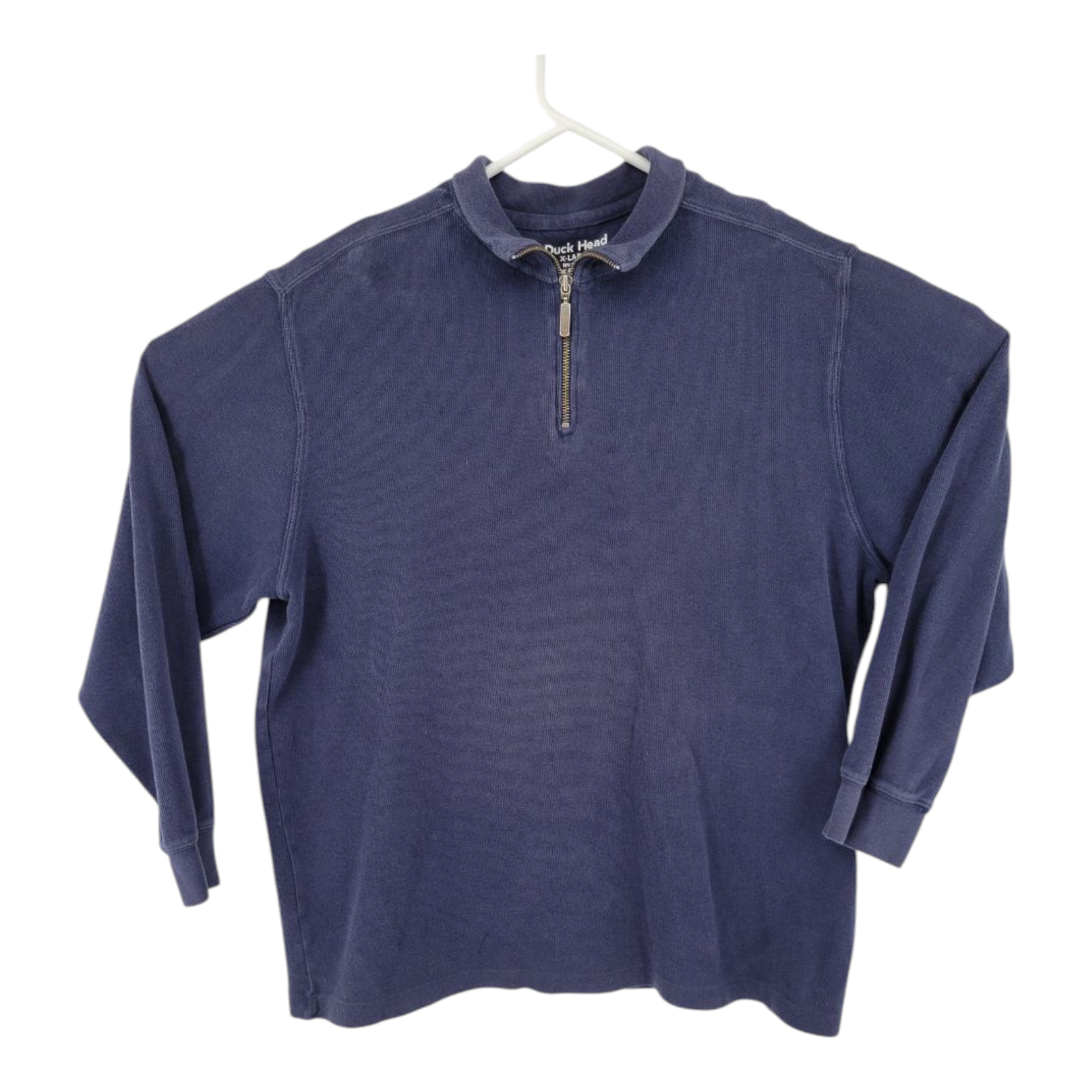Duck Head Navy Blue 1/4 Zip Pullover Sweatshirt XL