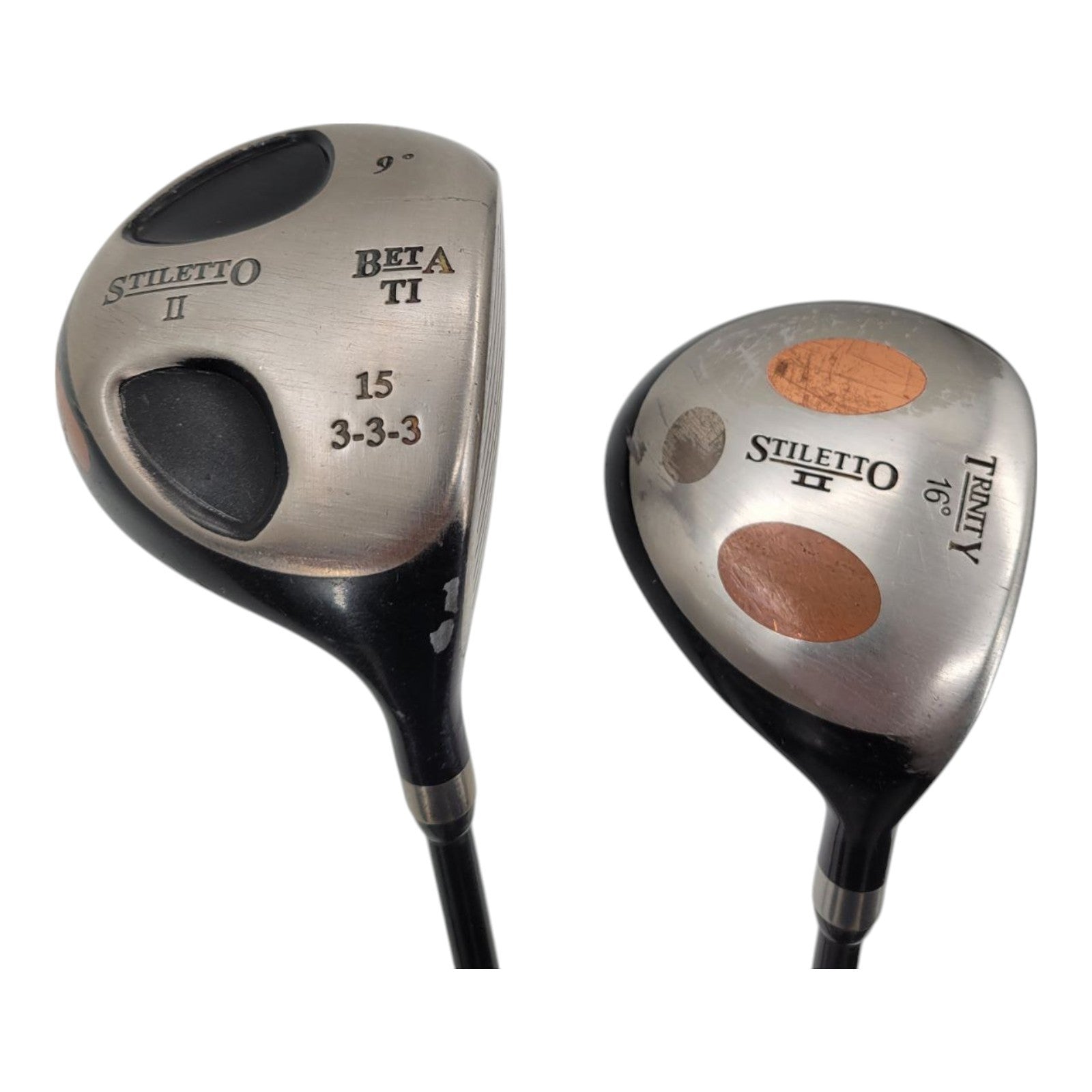 Stiletto II Beta Ti Driver 9° Trinity 3 Wood 16° Golf Club Graphite Shafts RH