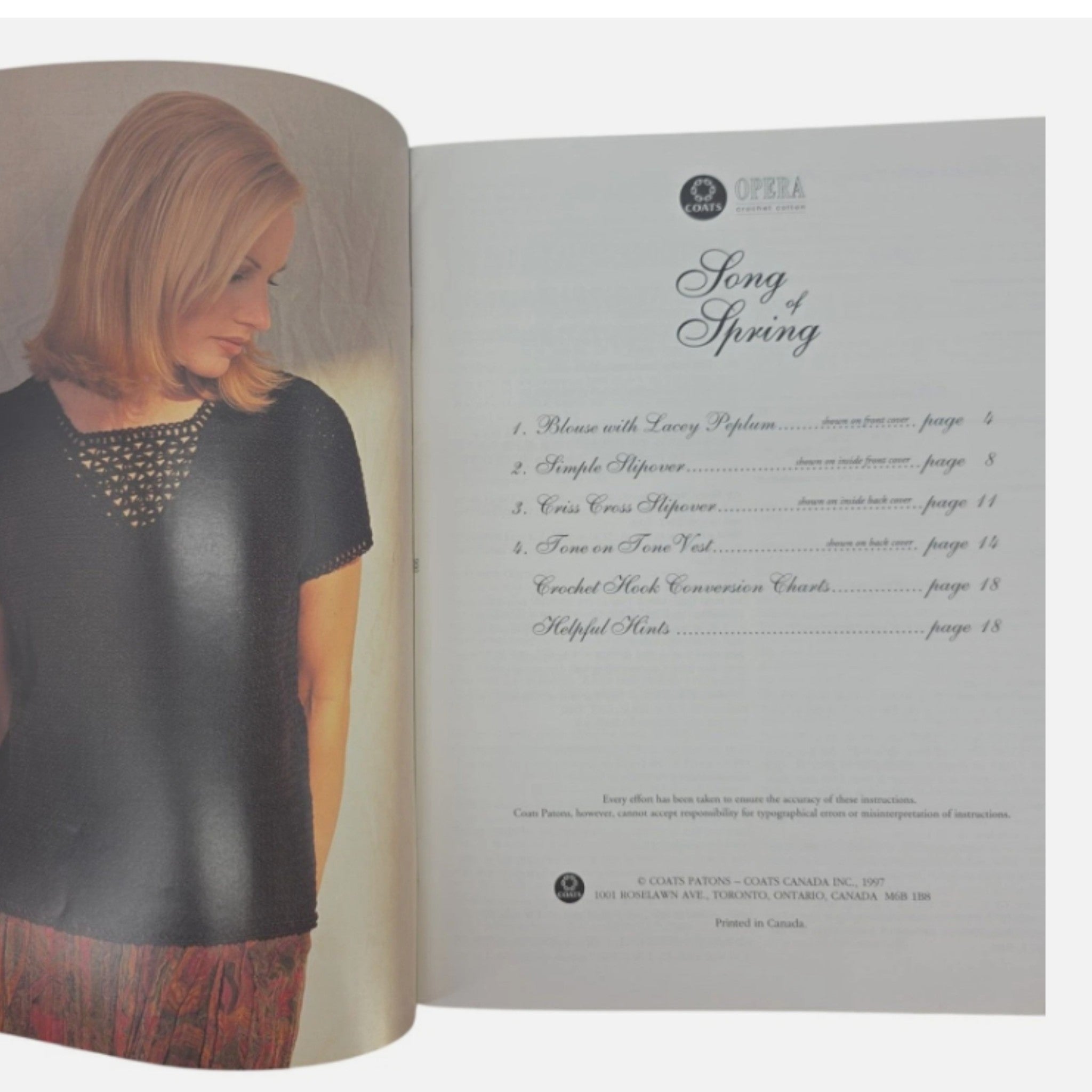 Coats Opera Crochet Cotton Pattern Lot Song of Spring & Charming Handbags