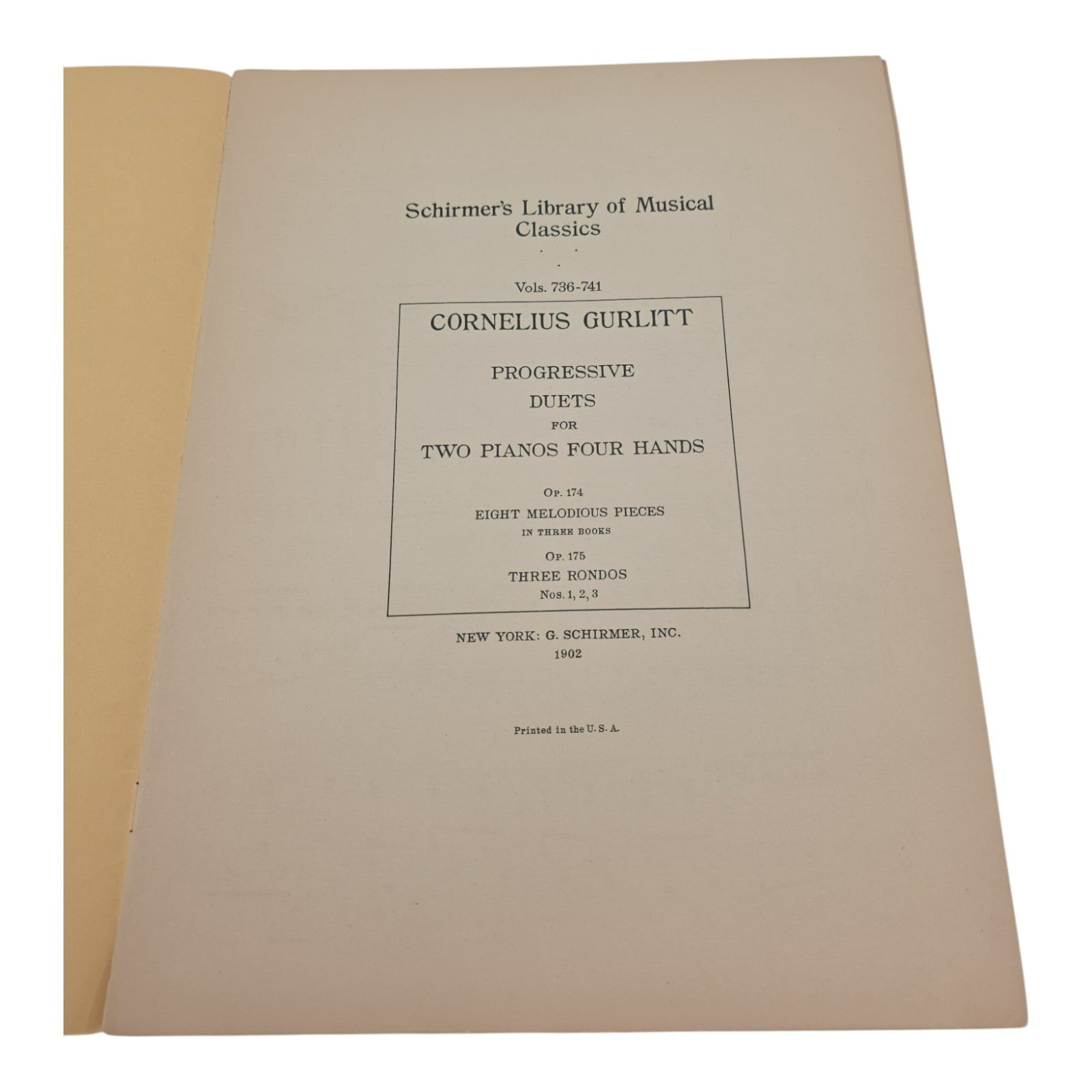 Schirmers Library Music Gurlitt Three Rondos Vol. 739