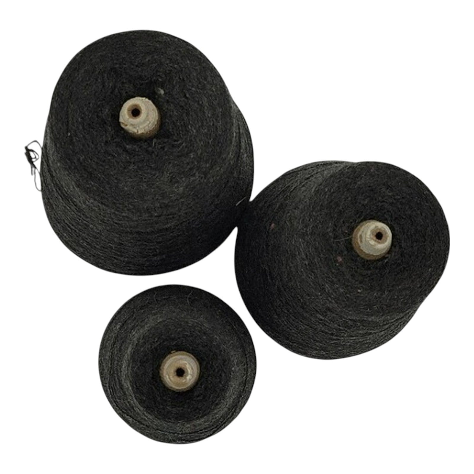 Vintage 1980s Templon Black Heather 2/24 Cone Yarn S-50846 Lot of 3