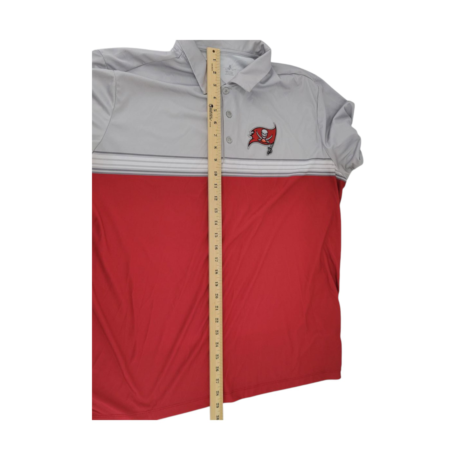 Antigua Tampa Bay Buccaneers Polo Shirt XL Gray Red NFL Golf Short Sleeve