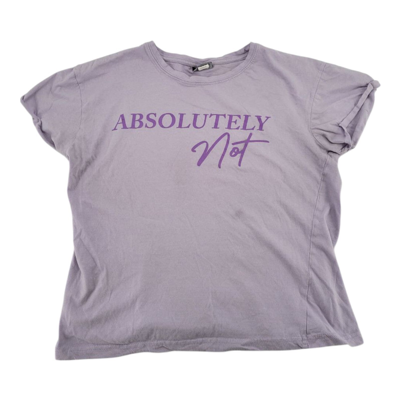 Popular Sports Absolutely Not Graphic Tee Lavender T-Shirt Womens Size L