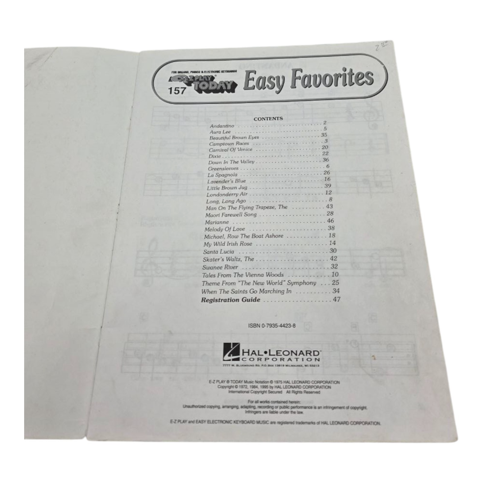 E-Z Play Today no. 157 Easy Favorites Vintage Music Book Hal Leonard
