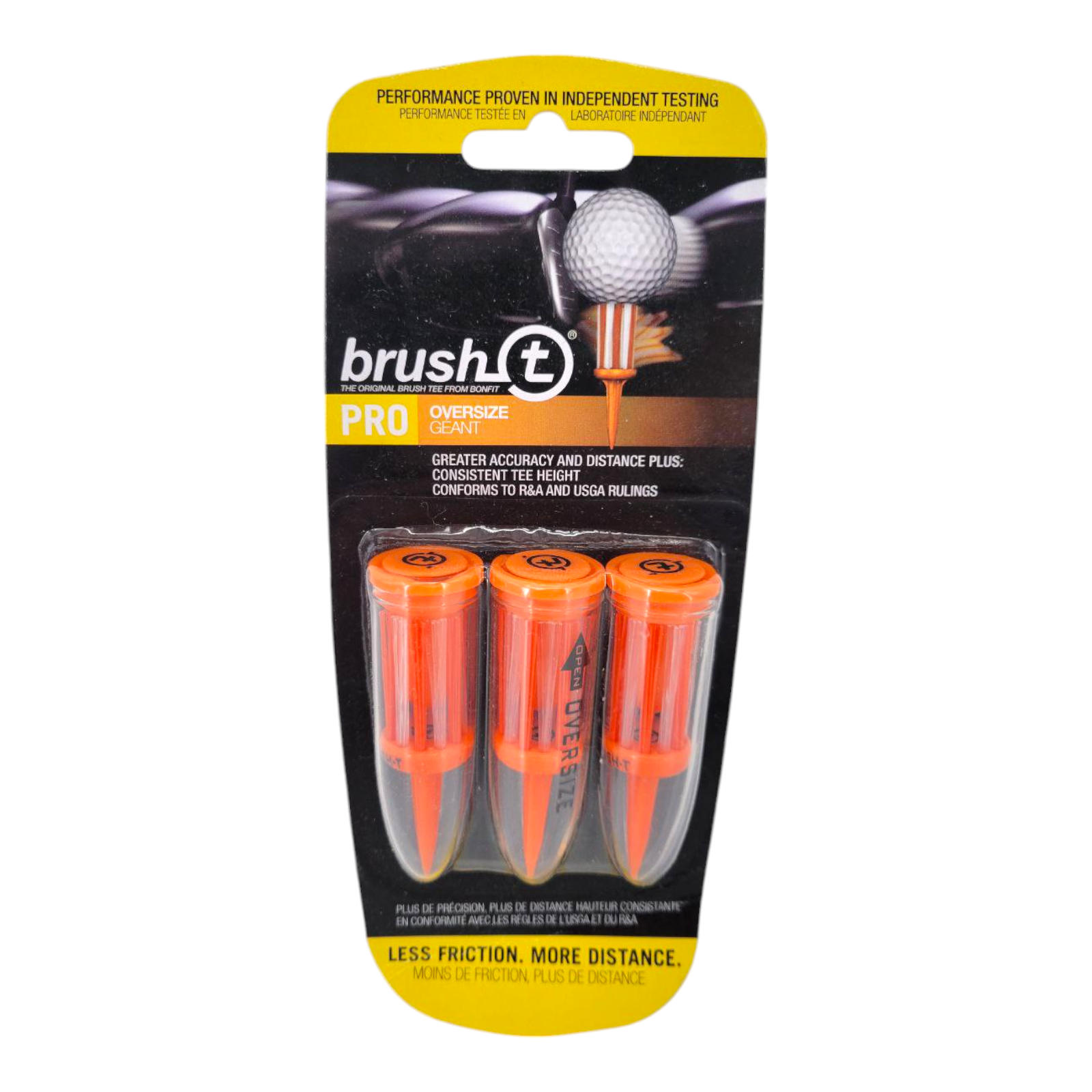 Brush-T Oversize Golf Tee 3 Pack 2.4 Inch Orange Tees