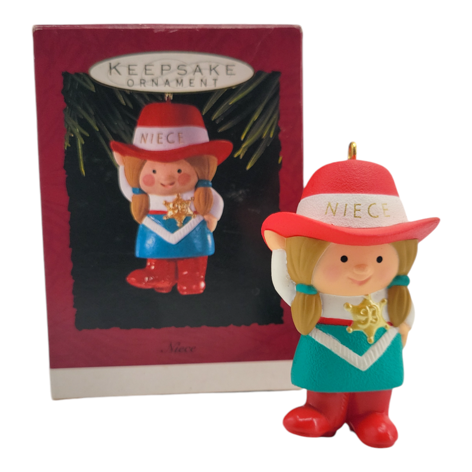 1993 Hallmark Keepsake Christmas Ornament Niece Cowgirl Vintage Holiday Decor
