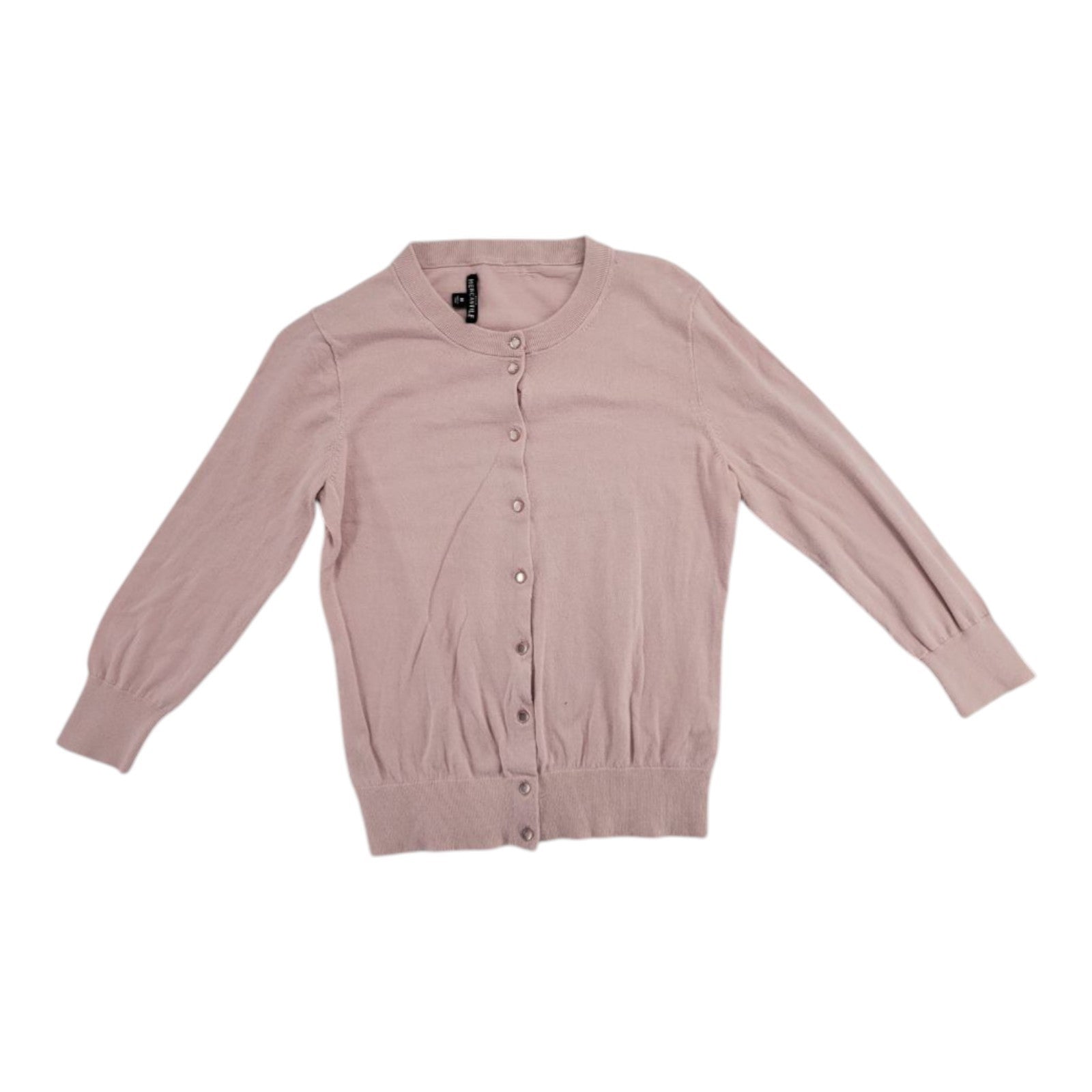 J.Crew Mercantile Women's Pink Knit Button Cardigan Sweater Long Sleeve M