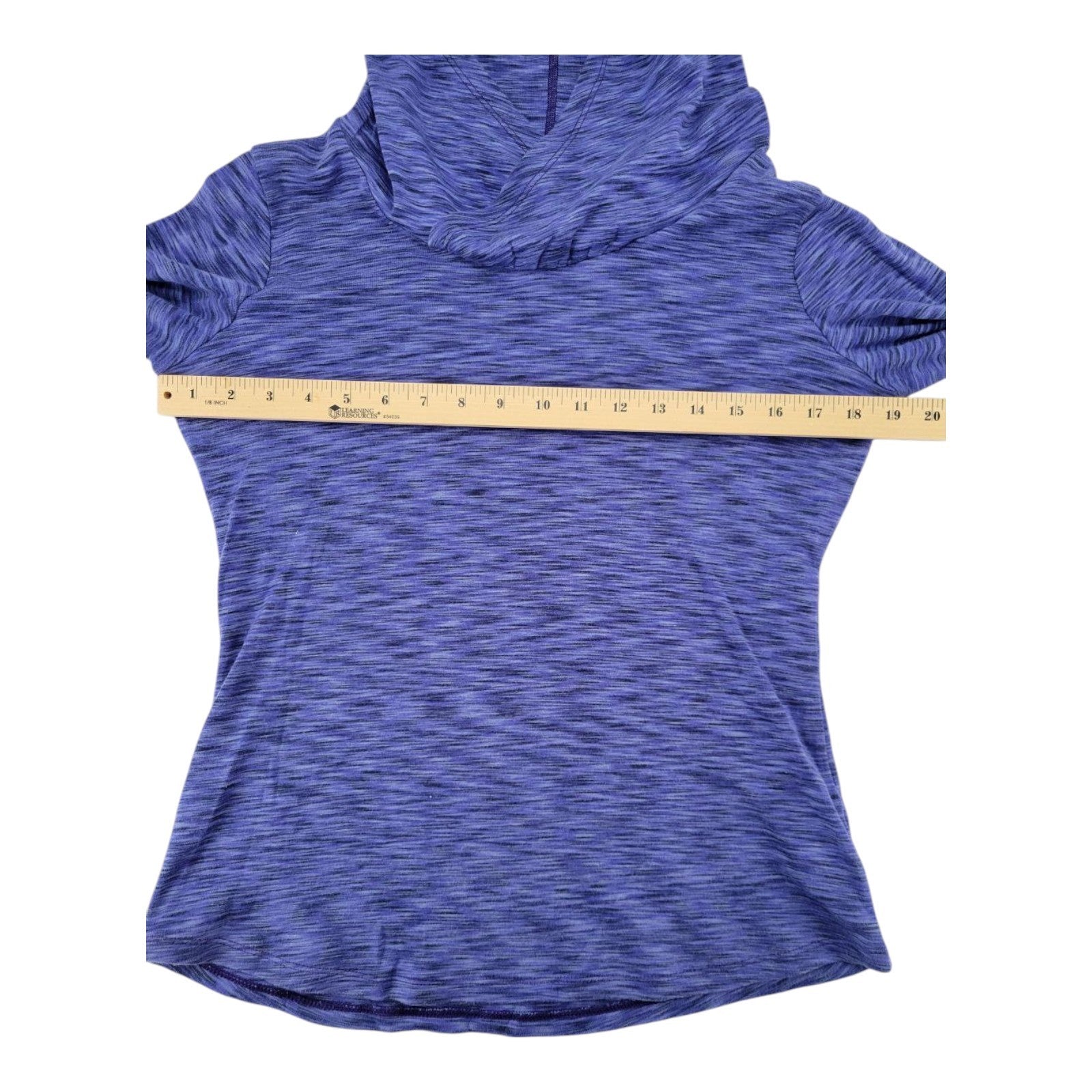 Columbia Women's Blue Hooded Pullover Shirt Size L Long Sleeve Stretch