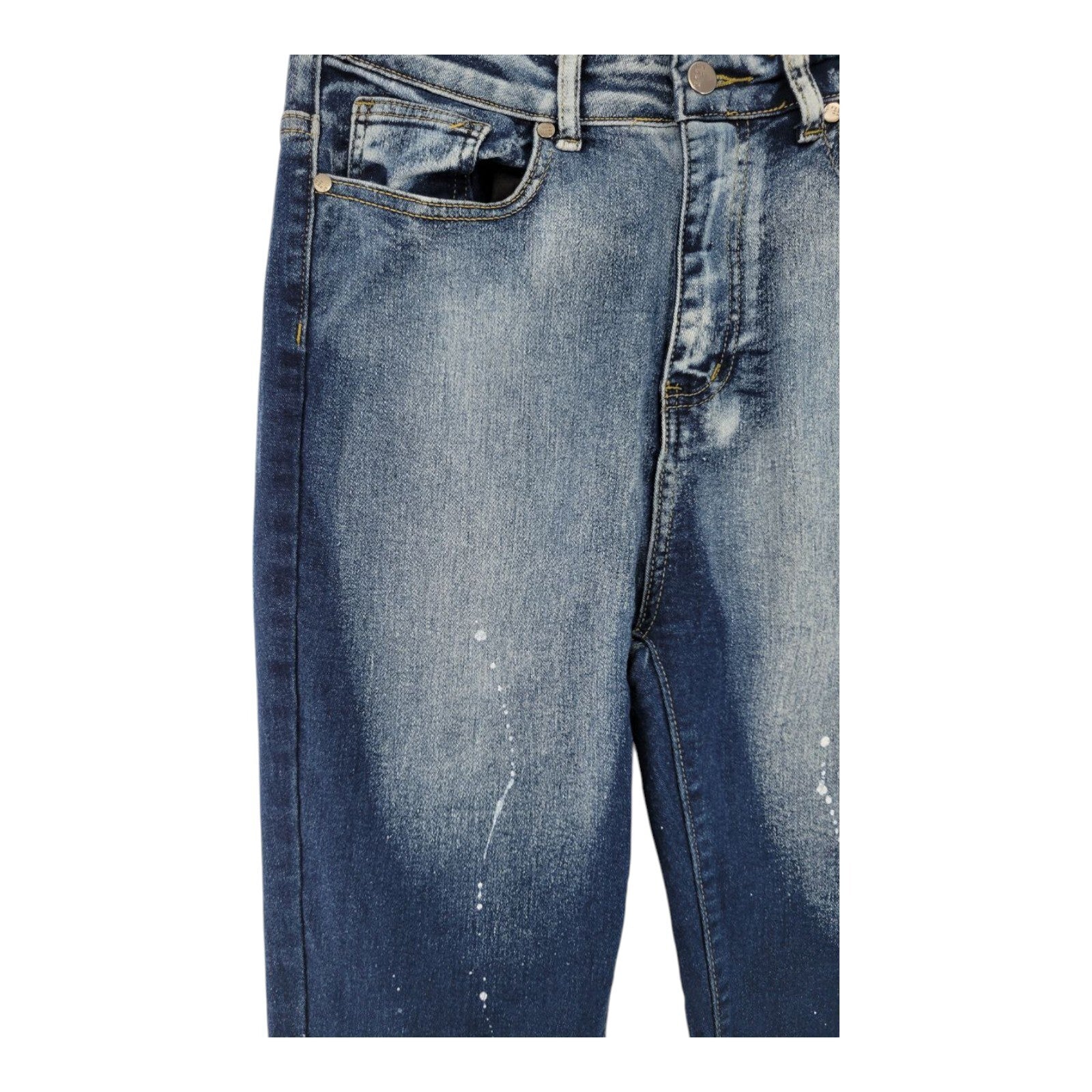 Between Us Womens Blue Paint Splatter Skinny Denim Jeans Size 14