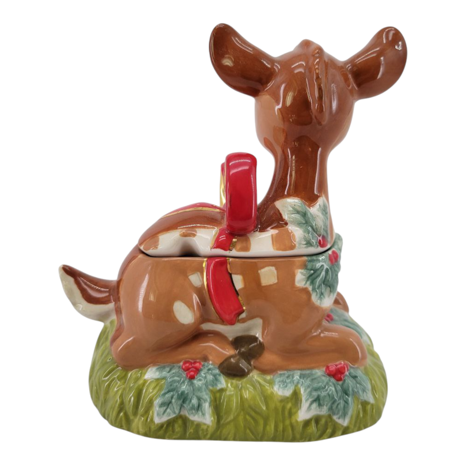 Disney Bambi Ceramic Christmas Sugar Bowl Holiday Decor