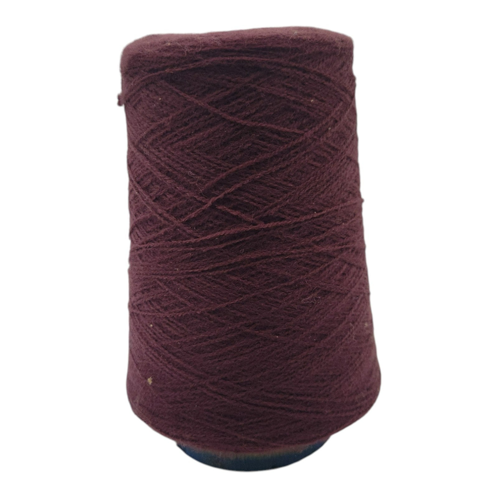 Vintage Burgundy Cone Yarn Wool Blend Knitting and Weaving Thread 50% Left