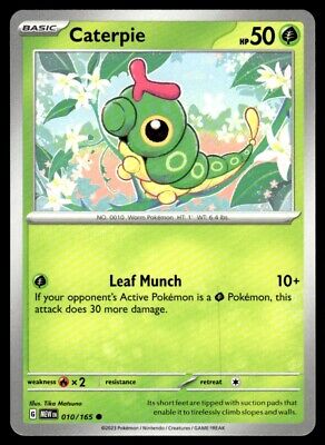 Pokemon 2023 Scarlet & Violet 151 Caterpie Common #10 Near Mint Card