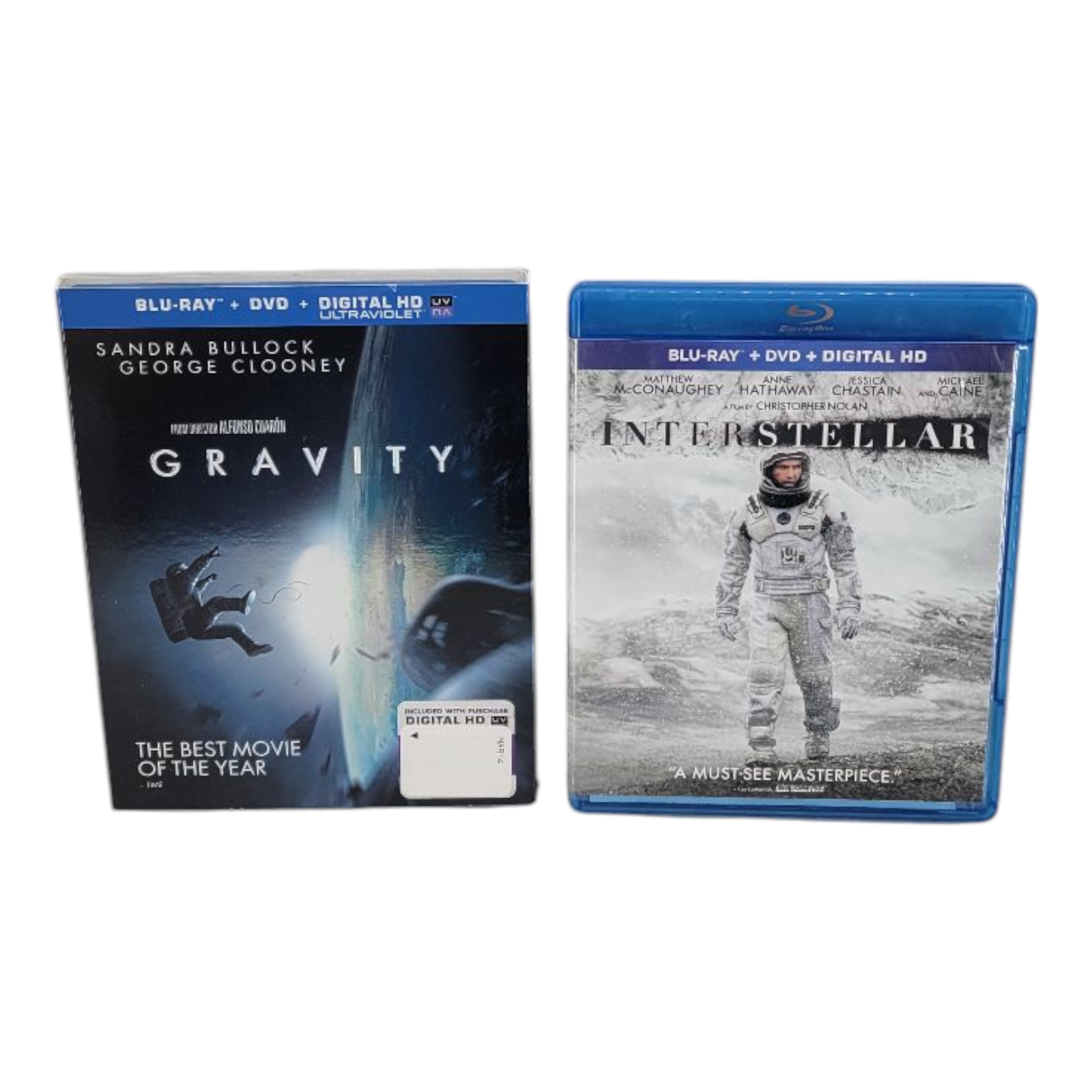 Interstellar and Gravity Blu-Ray DVD Digital HD Movie Bundle