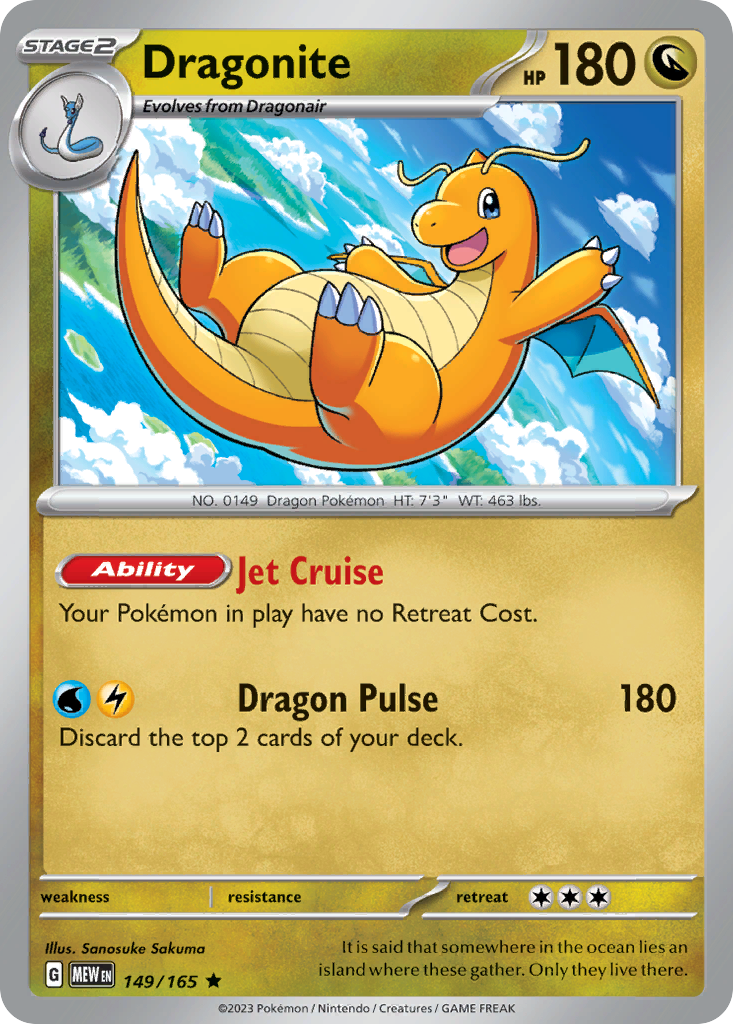 Dragonite 149/165 151 - Near Mint