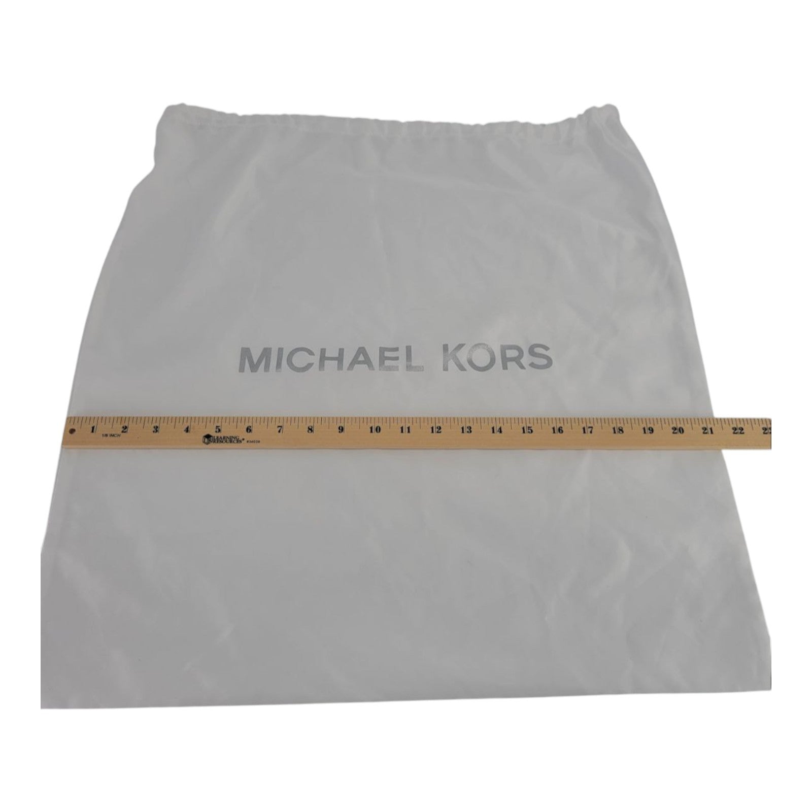 Michael Kors White Logo Dust Bag Drawstring Storage Pouch 21 In x 22 In