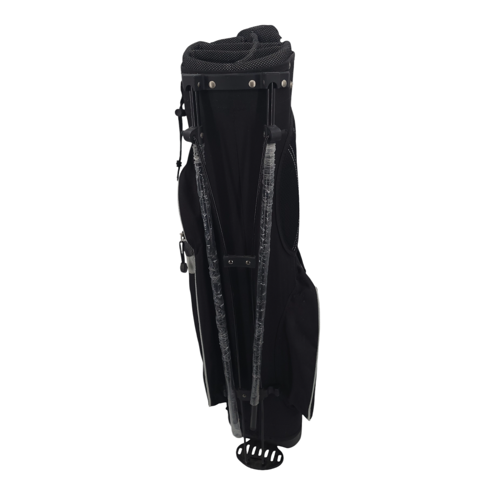 RAM Golf Stand Bag Black Silver 7-Way Divider Lightweight Carry with Strap