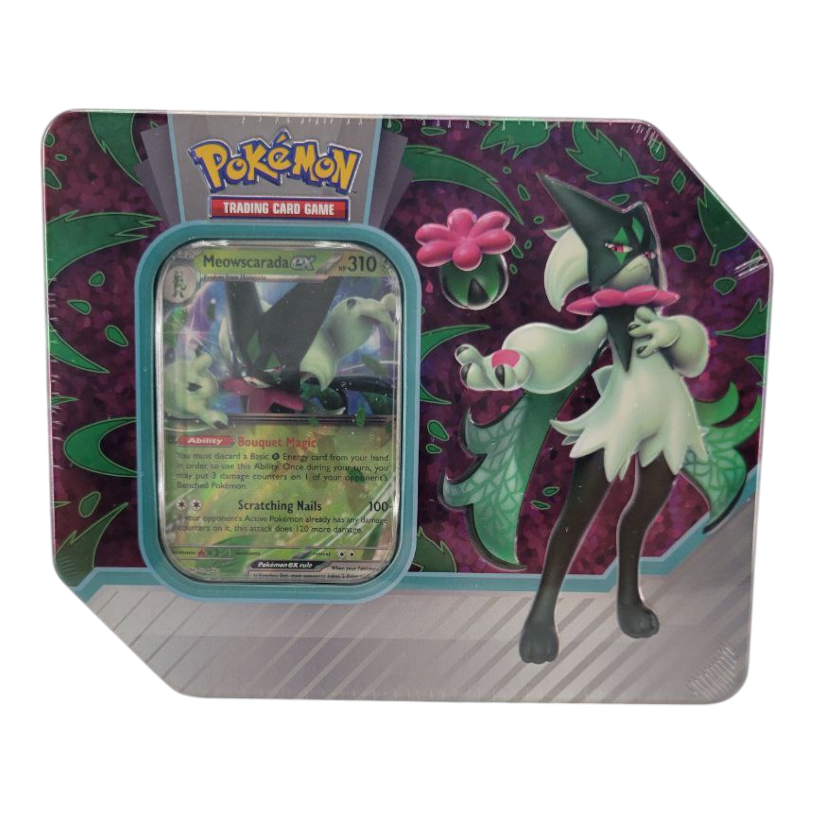 Pokémon TCG Paldea Partners Tin Meowscarada ex with Booster Packs and Code