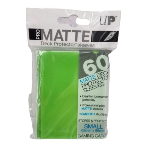 Ultra Pro Deck Protector Small Lime Green Matte 60 Gaming Card Sleeves 62mm 89mm