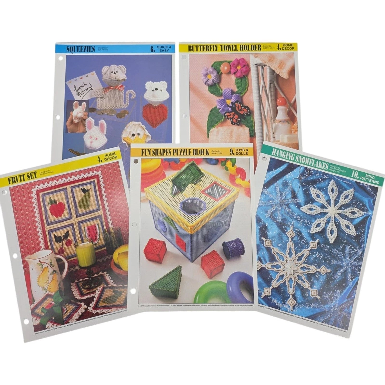 Plastic Canvas Pattern Lot of 8 Home Décor & Crafts Leisure Arts & Annies Design