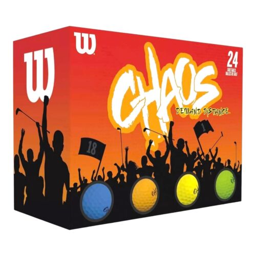 Wilson Chaos Demand Distance Golf Balls 24 Pack Multi Color High Performance