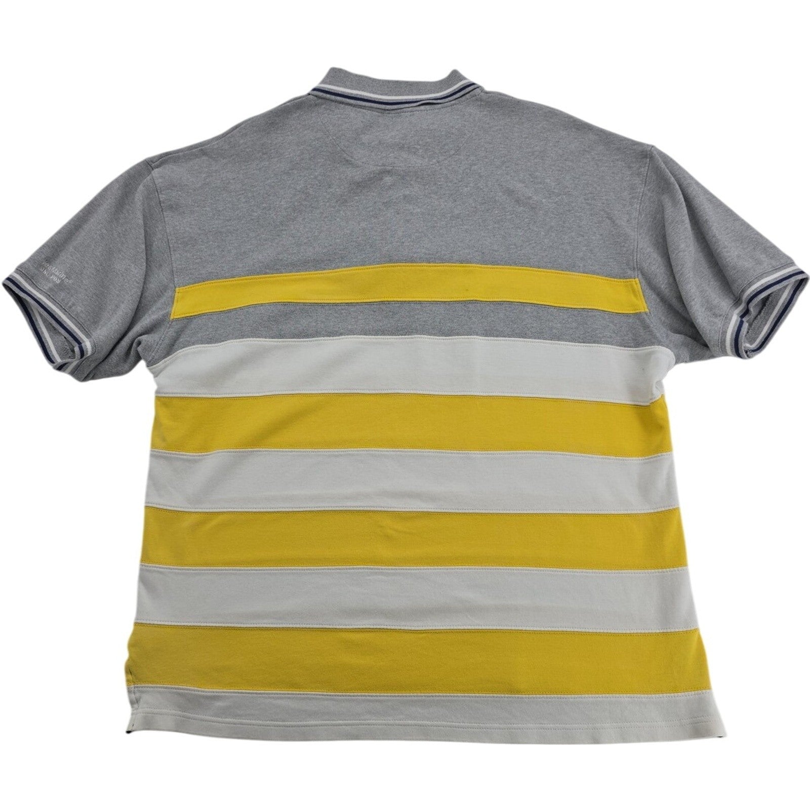 West Marine Crew Polo Gray Yellow Striped Collared Golf Polo Shirt Size XL