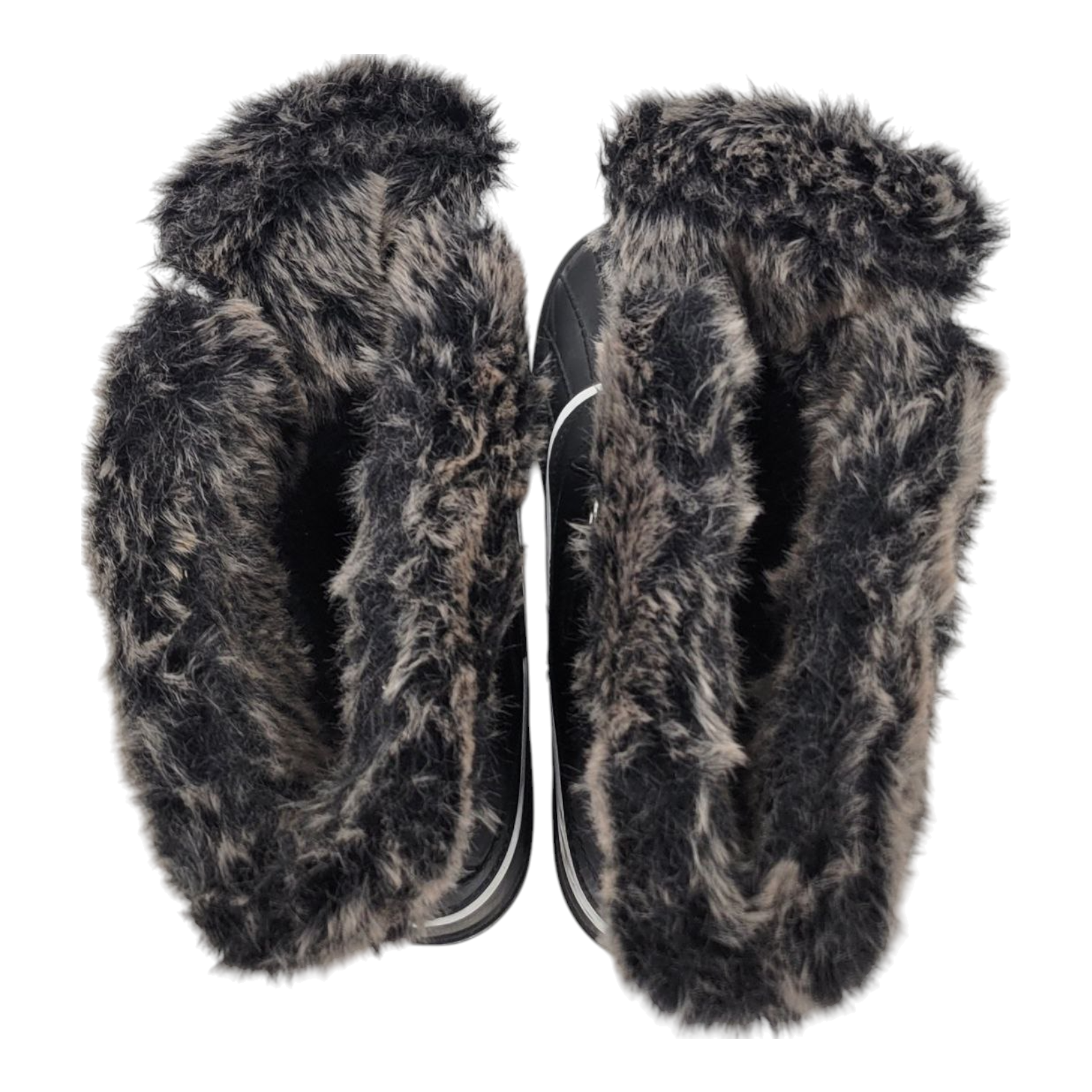 Unbranded Simulated Fur Black Winter Lace Up Boots Size 8