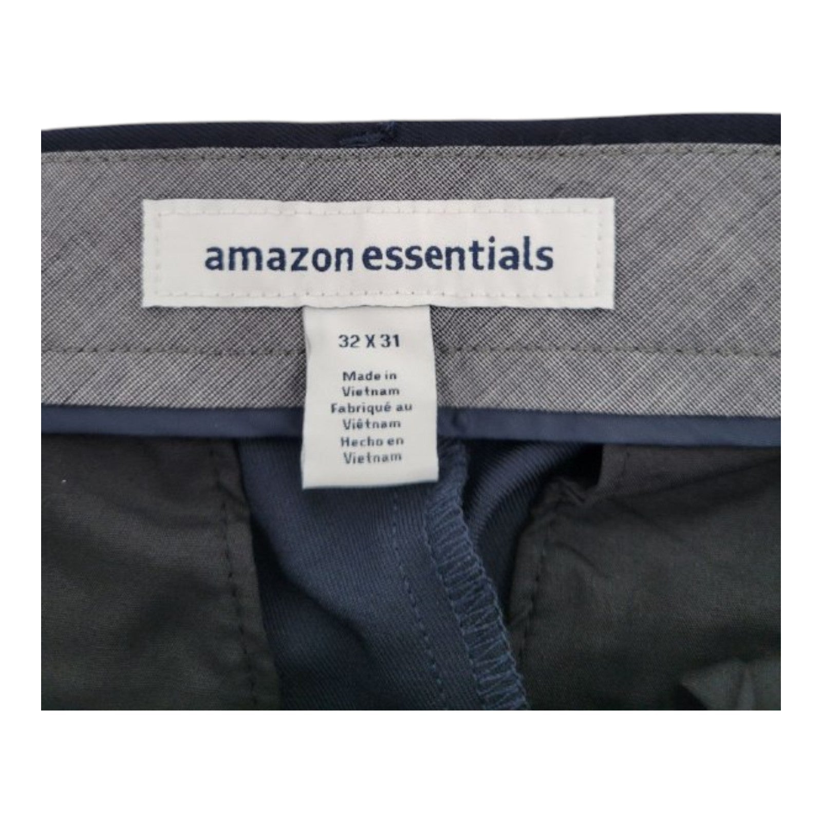 Amazon Essentials Men's Slim Fit Dress Pants 32x31 Navy Flat Front