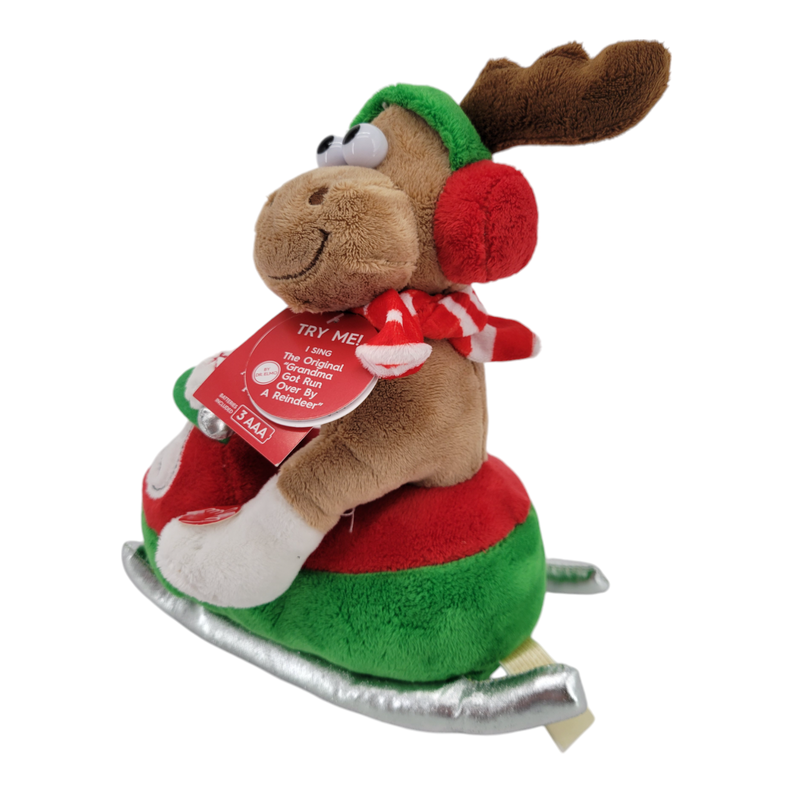 PLX Team Grandma Plush Moose Sings Grandma Got Run Over by a Reindeer Toy