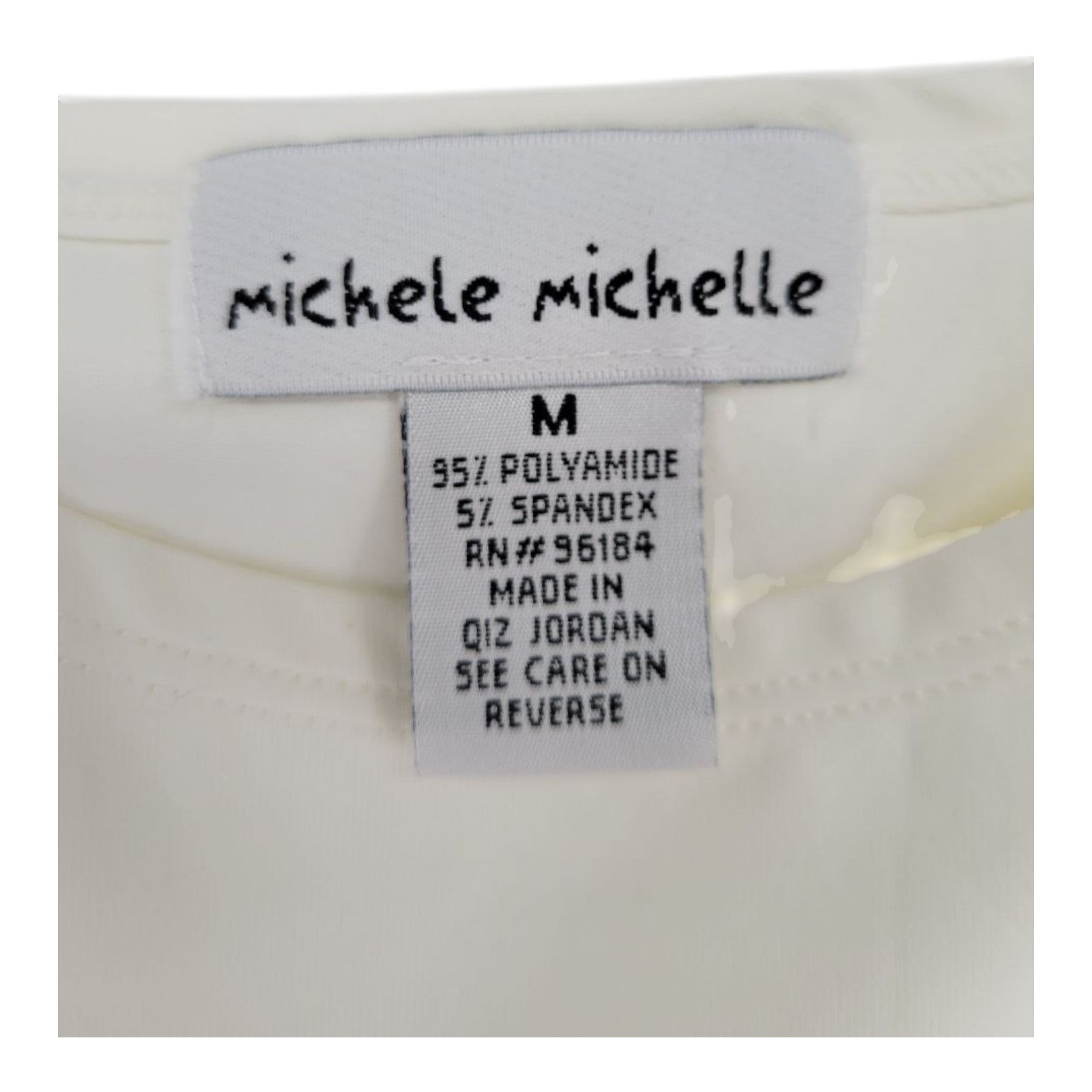Michele Michelle Women's White Sleeveless Tank Top Polyamide Spandex Size M