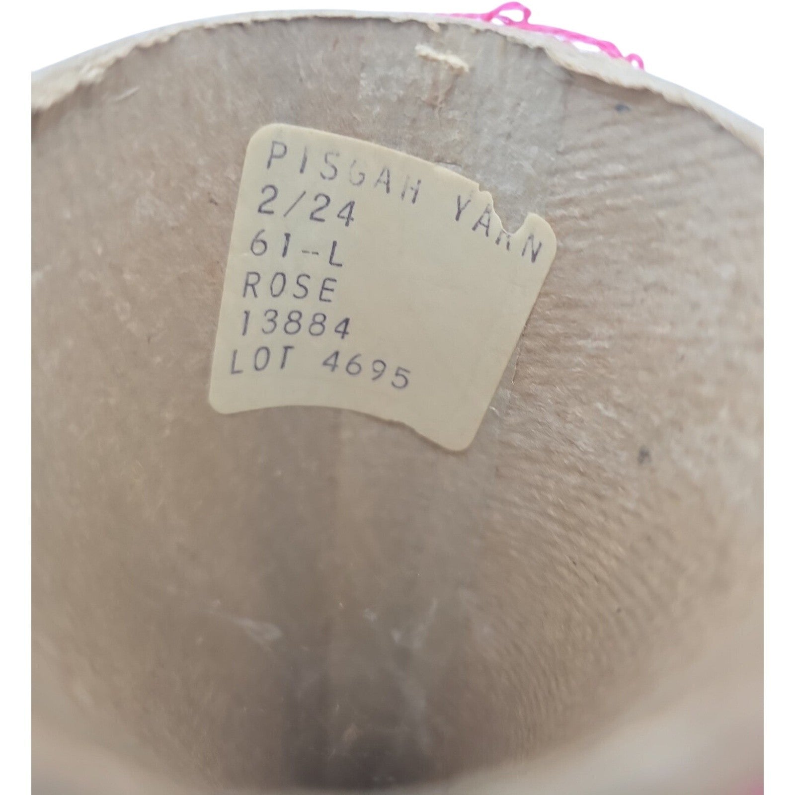 Vintage Pisgah Yarn 2/24 Rose Pink Weaving Knitting Cone Yarn Lot 4695