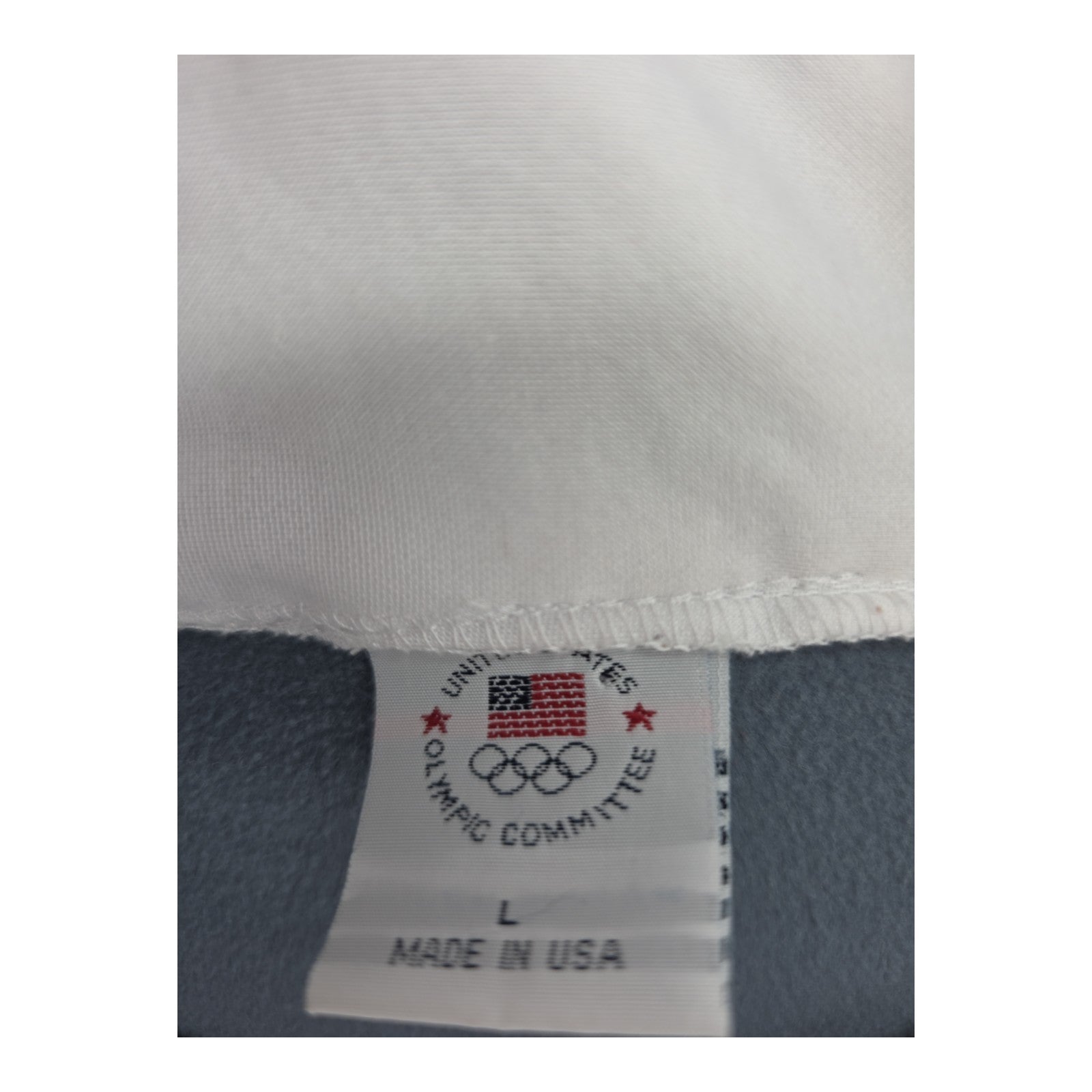 Vintage United States Olympic Committee Full Zip White Gray Jacket Size Large