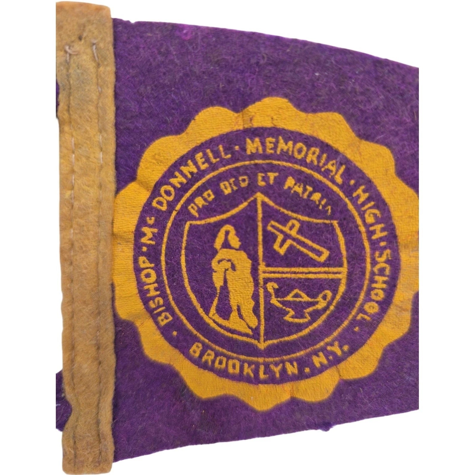 Vintage Bishop McDonnell Memorial High School Felt Pennant Banner Brooklyn NY