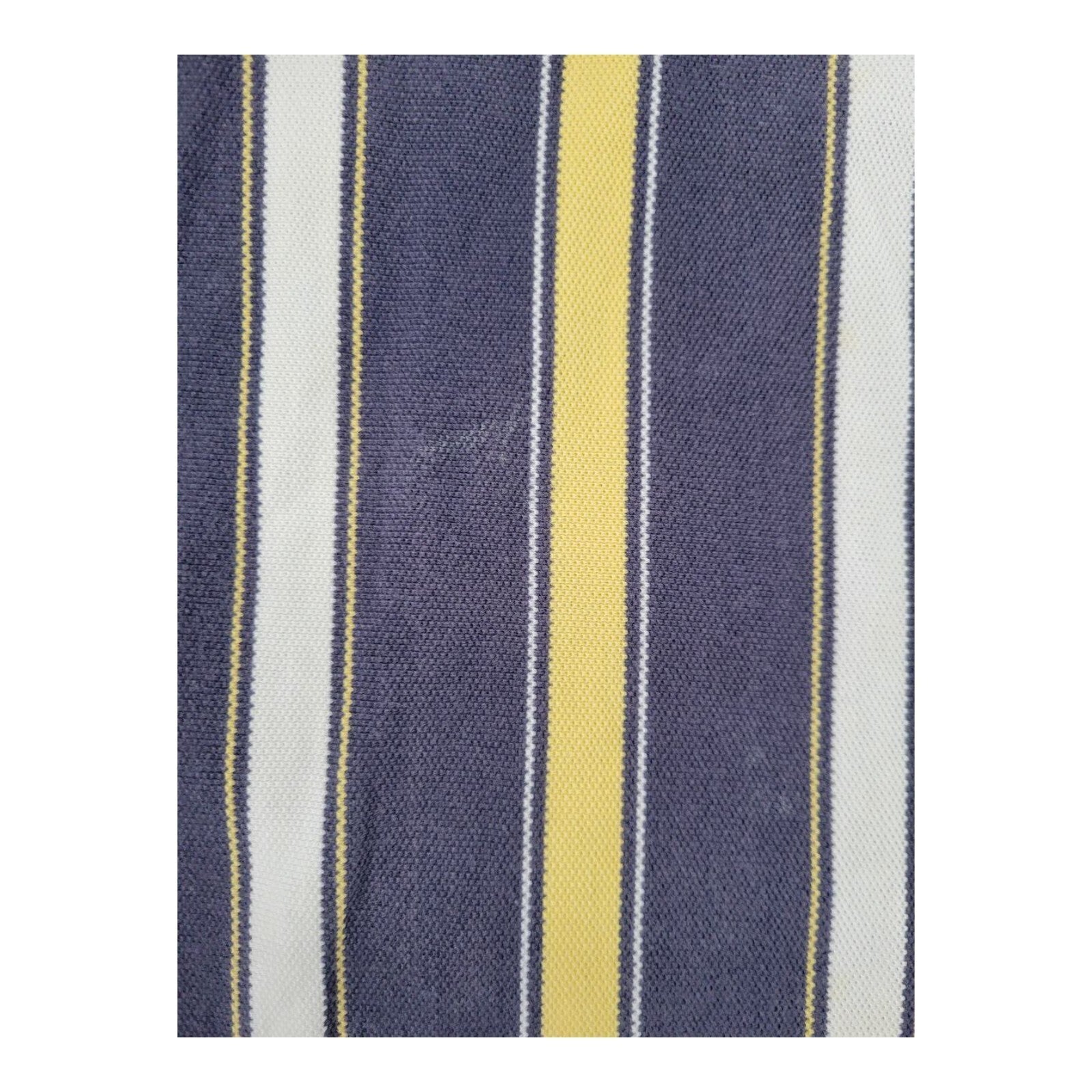 Tommy Hilfiger Polo Shirt Yellow Navy Vertical Stripe Crest Logo Mens Size XL