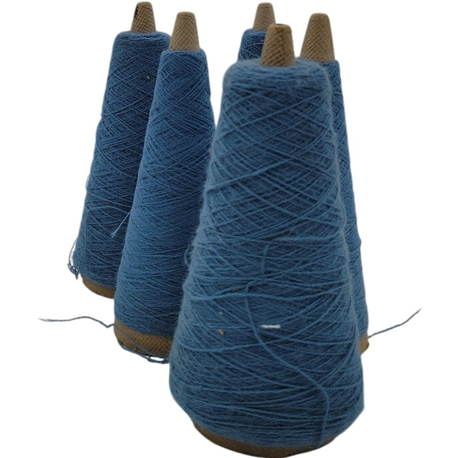 Vintage Phoenix Dye Works 2/24 Acrylic Yarn Cone Federal Blue 449011 Lot of 5