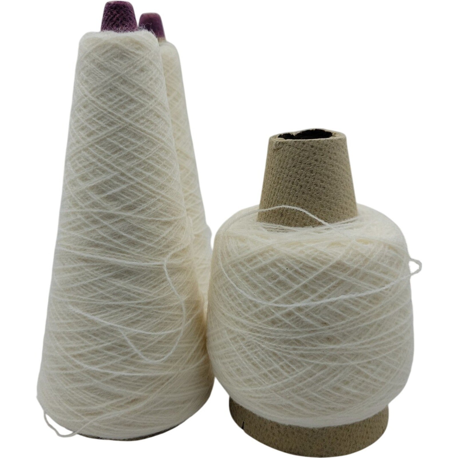 Vintage Templon Holiday White 2/24 Acrylic Weaving Knitting Cone Yarn Lot of 3