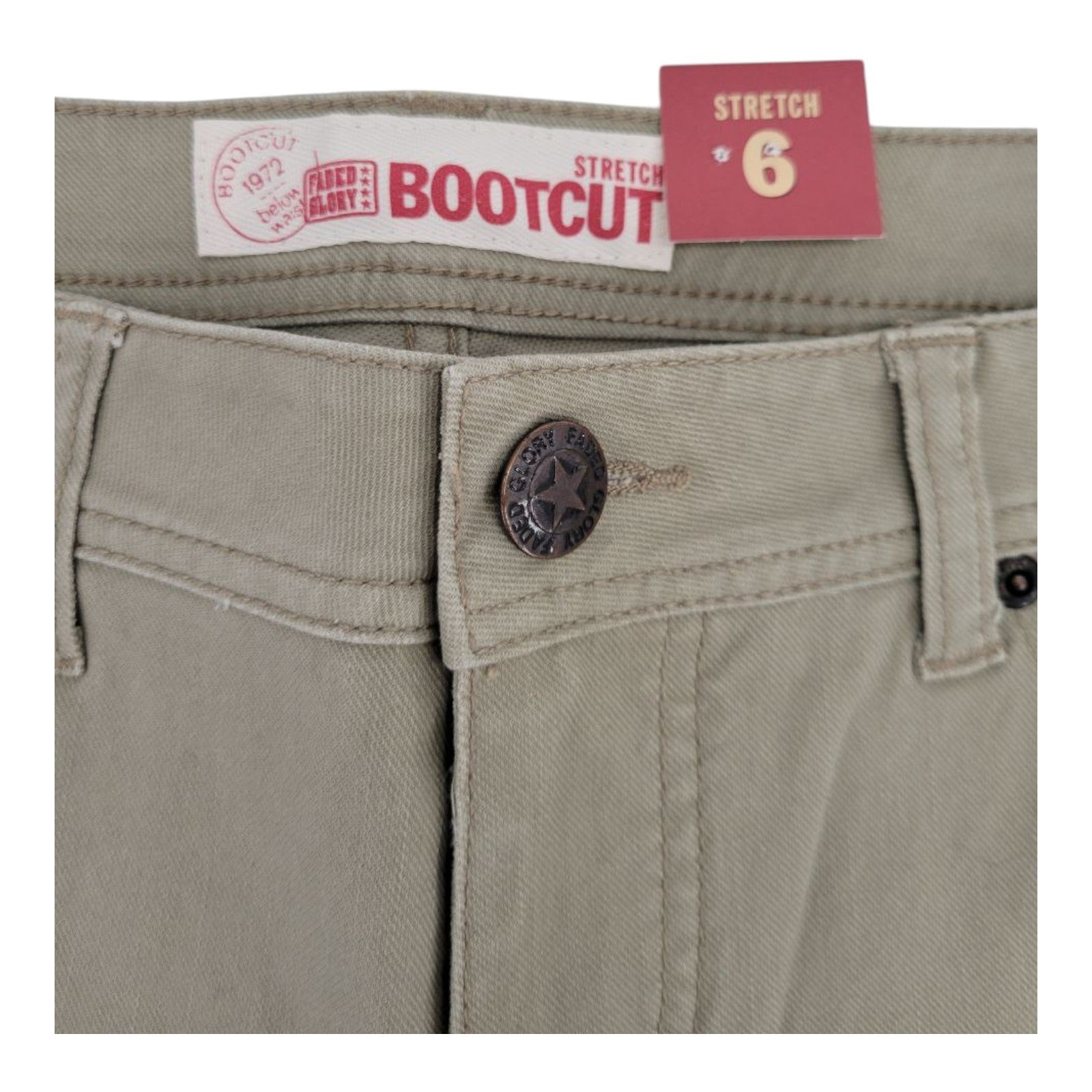 Faded Glory Women's Bootcut Jeans Size 6P Beige Stretch Cotton Denim