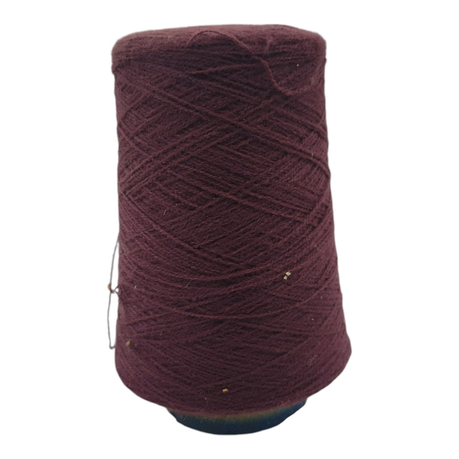 Vintage Burgundy Cone Yarn Wool Blend Knitting and Weaving Thread 50% Left