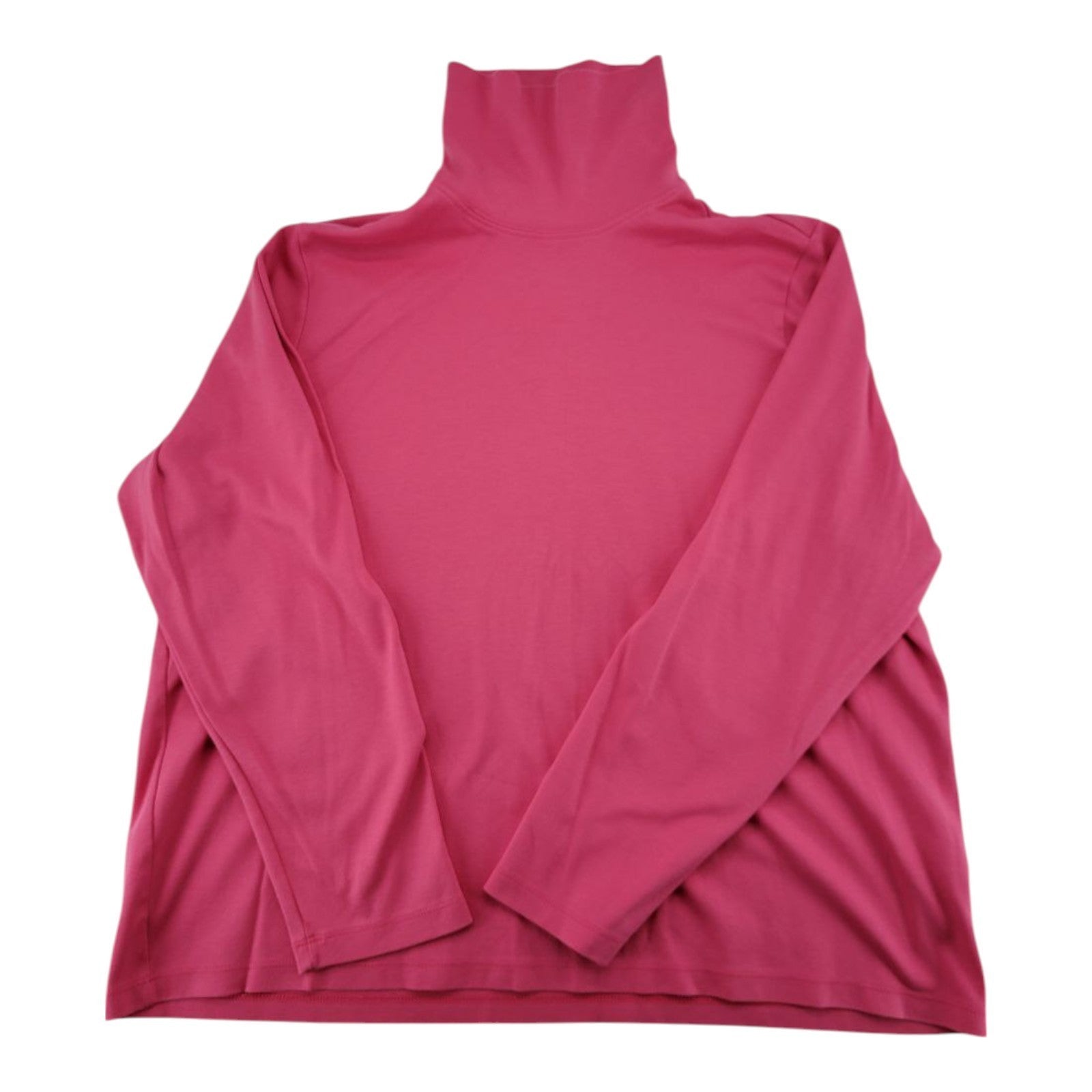 LL Bean Pink Turtleneck Long Sleeve Supima Cotton Womens Shirt Size 1X Plus