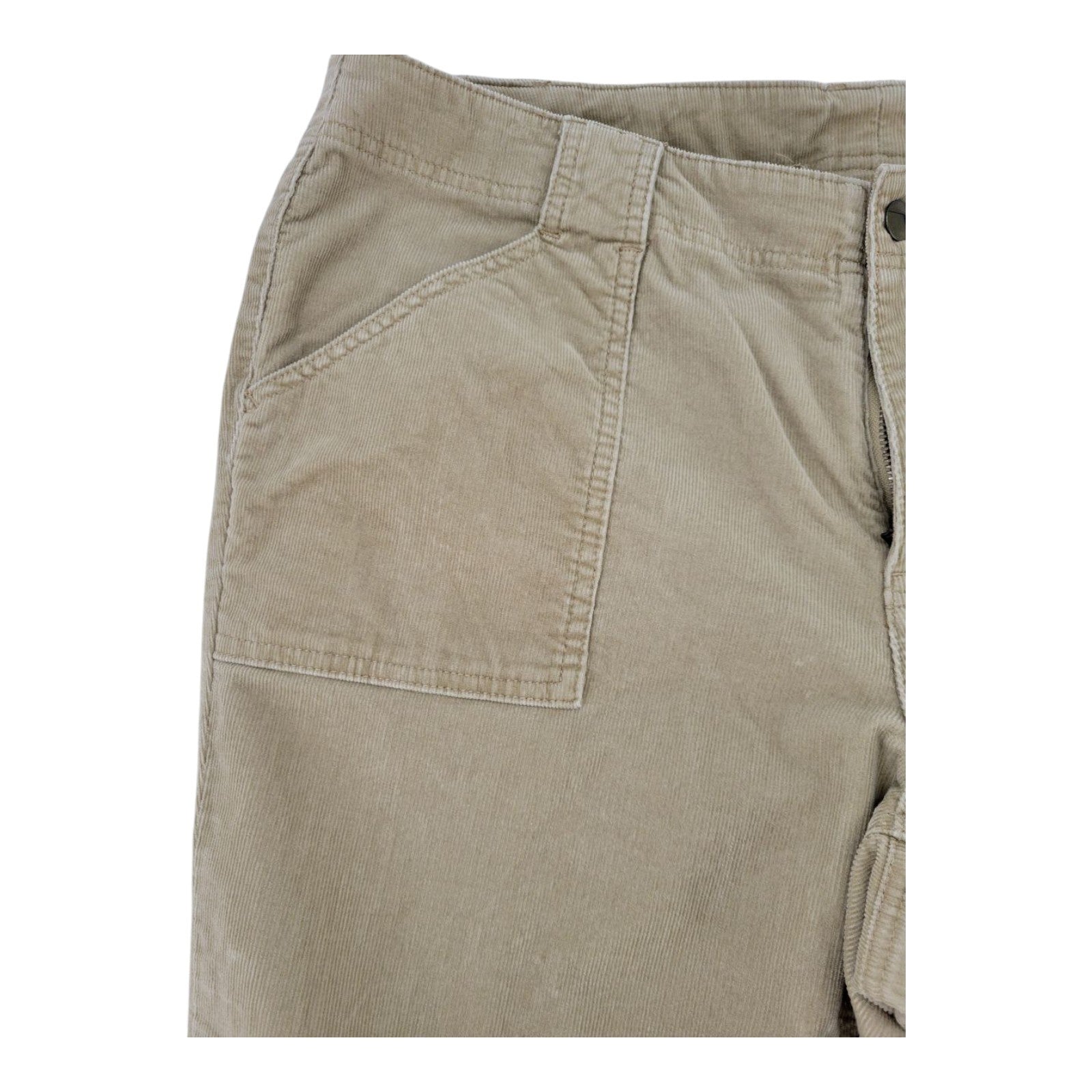 Venezia Womens Beige Corduroy Pants Zip Pocket Cotton Spandex Blend Size 20