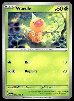 Pokemon 2023 Scarlet & Violet 151 Weedle Common #13 Near Mint Card