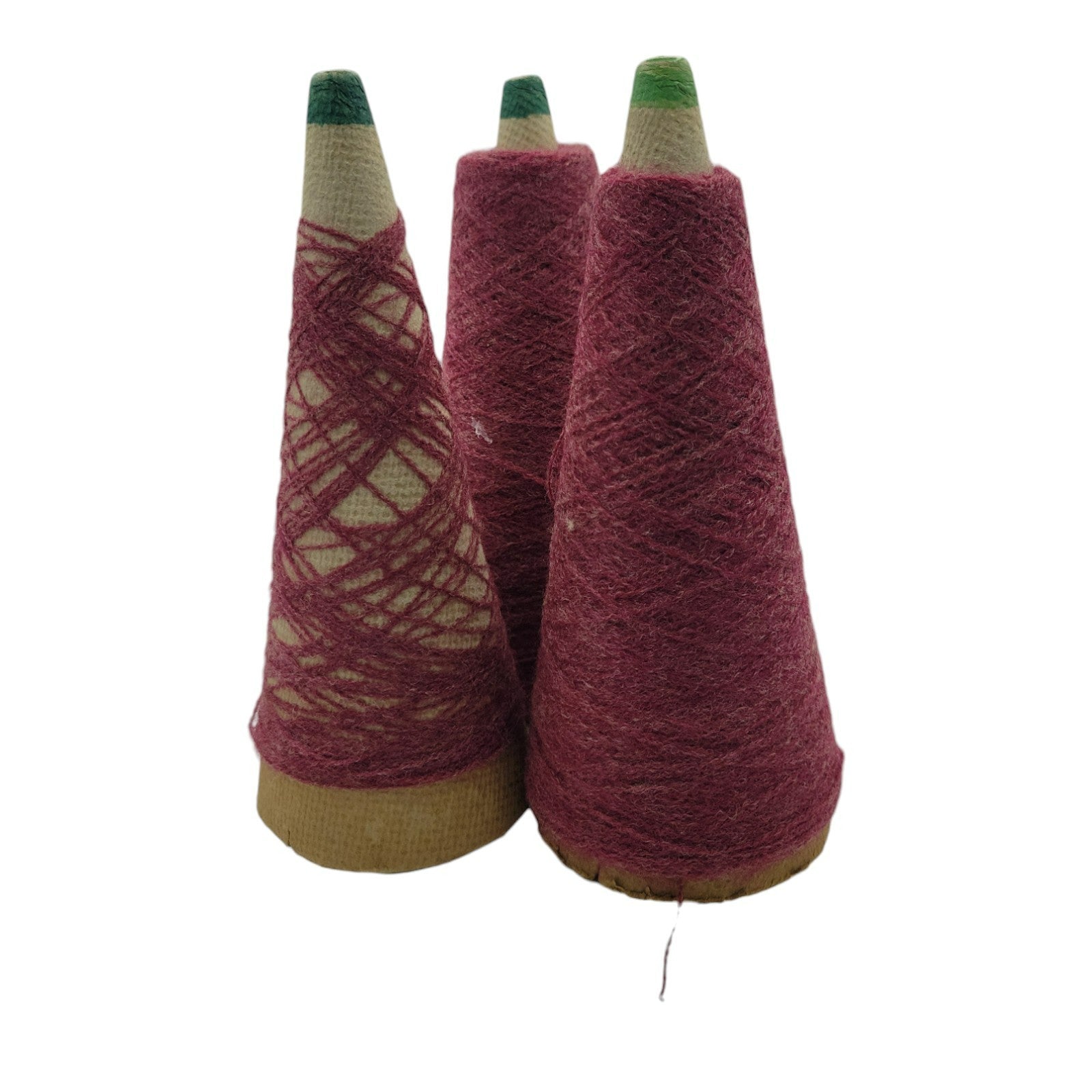 Vintage Templon 2/24 Berry Heather Yarn Cone Lot of 3