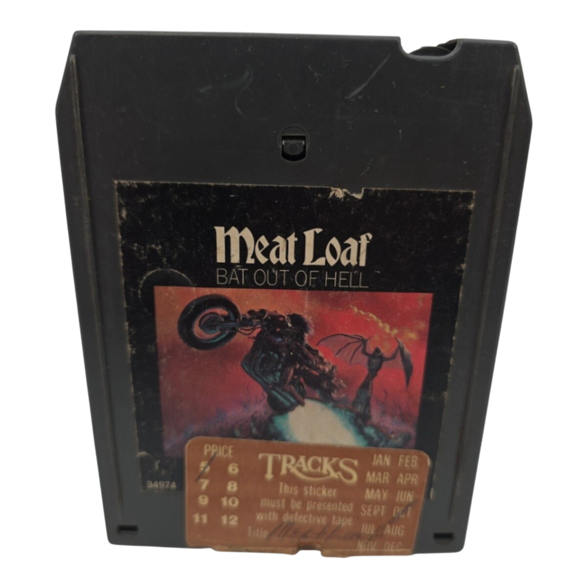Meat Loaf Bat Out of Hell 8-Track Tape 1977 Epic Records Tested & Working