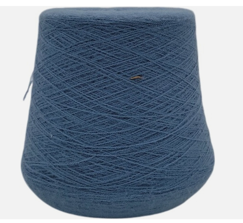 Vintage 1983 Templon Blue Orlon Acrylic Yarn Cone 2/24 Lot S-22978 1.54 lb